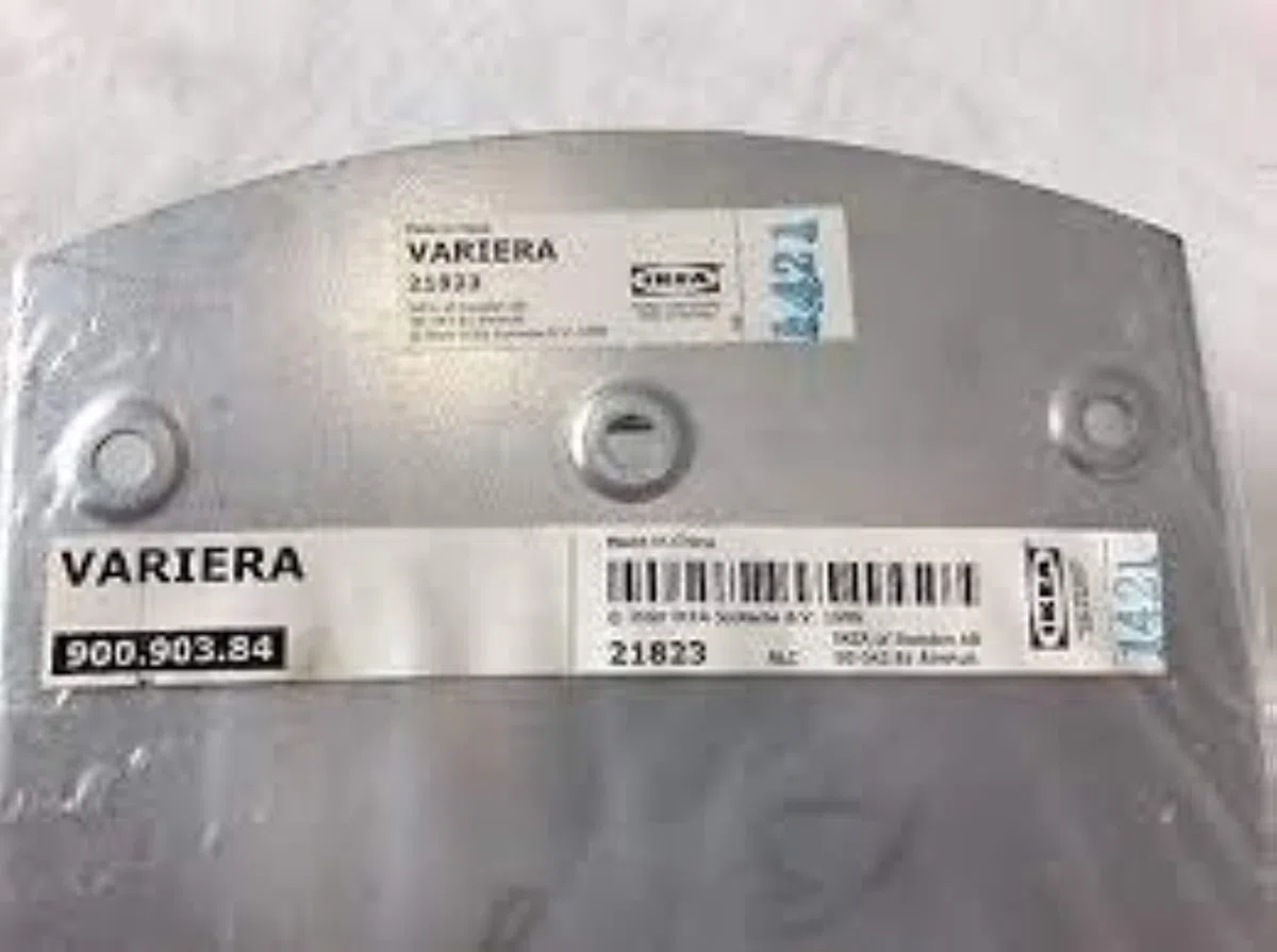 IKEA Variera, pensile a parete in acciaio zincato, con supporto in ferro. White