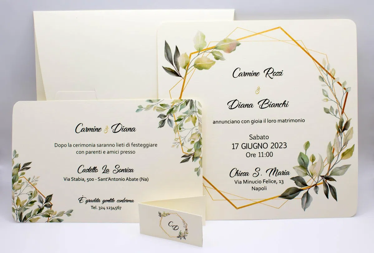 20 Set partecipazioni Nozze Personalizzate inviti Matrimonio Art.070 quantità a scelta