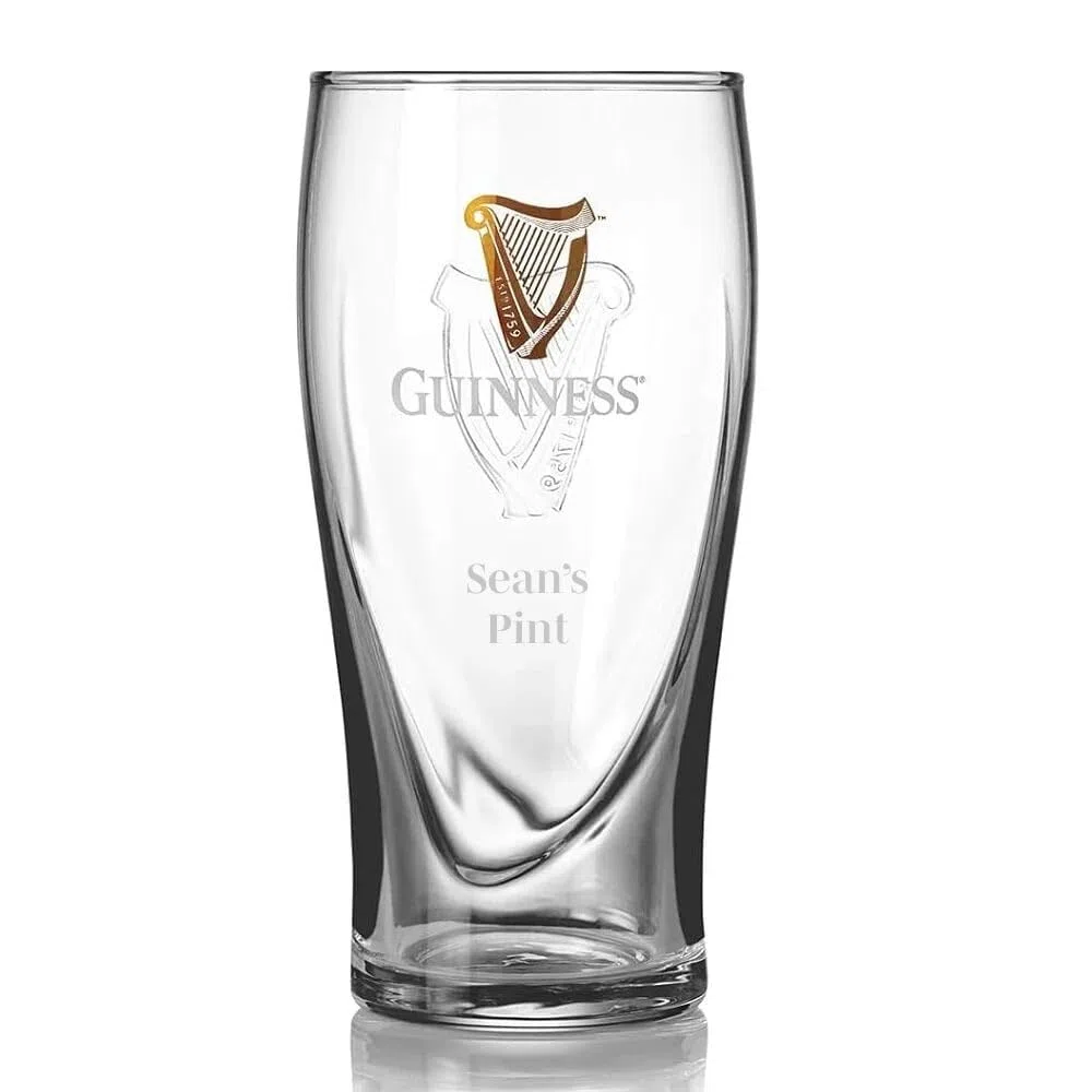 Guinness – Set di 2 bicchieri, decorazione: arpa