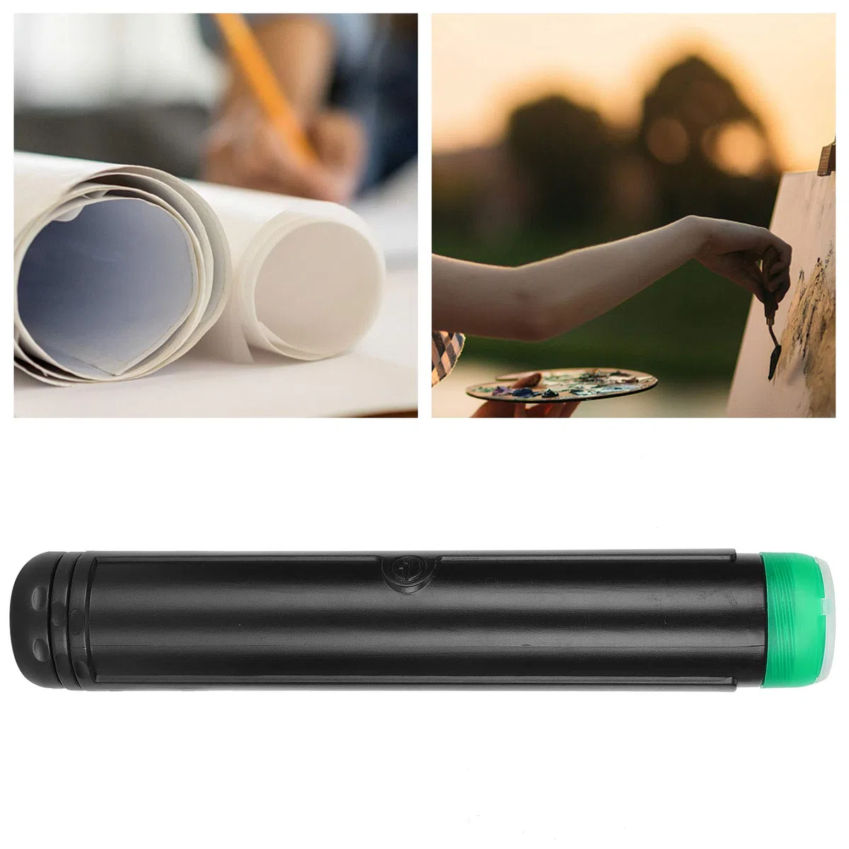 FTVOGUE Tubo Portadocumenti in Plastica Espandibile, Custodia Telescopica per Poster e Immagini, 49-110 cm Regolabile con Fibbia