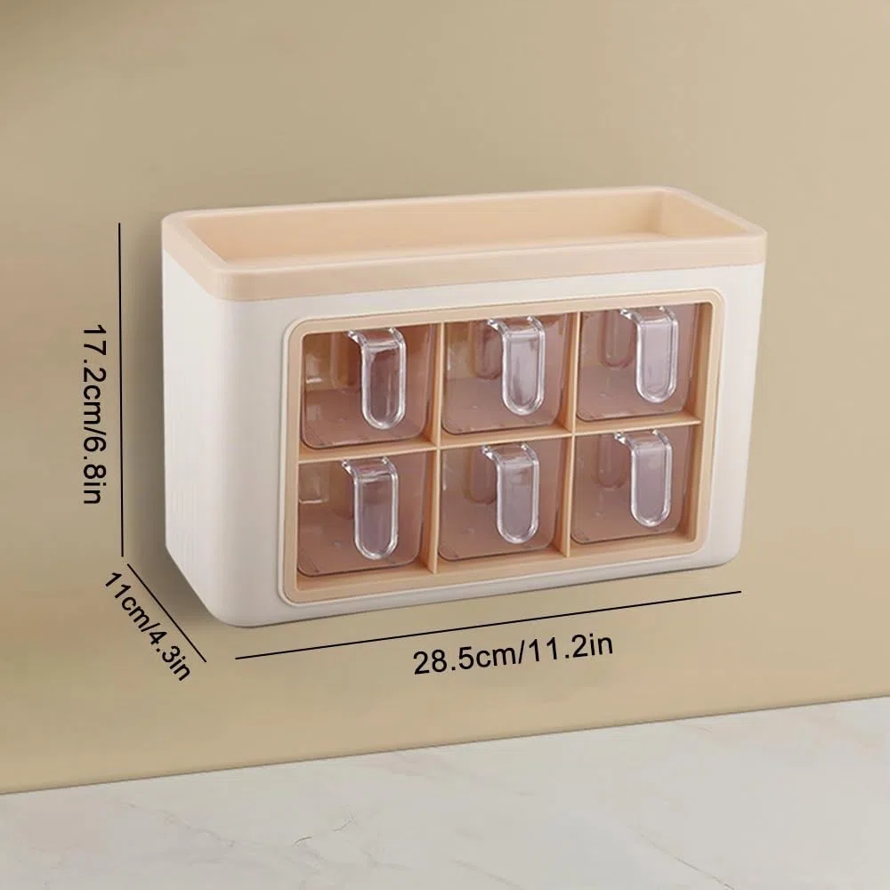 Portaspezie da Parete Senza Foratura Contenitori Spezie per Cucina Porta Spezie per Cucina Salva Spazio Barattoli Spezie con Supporto a Parete e Cucchiai