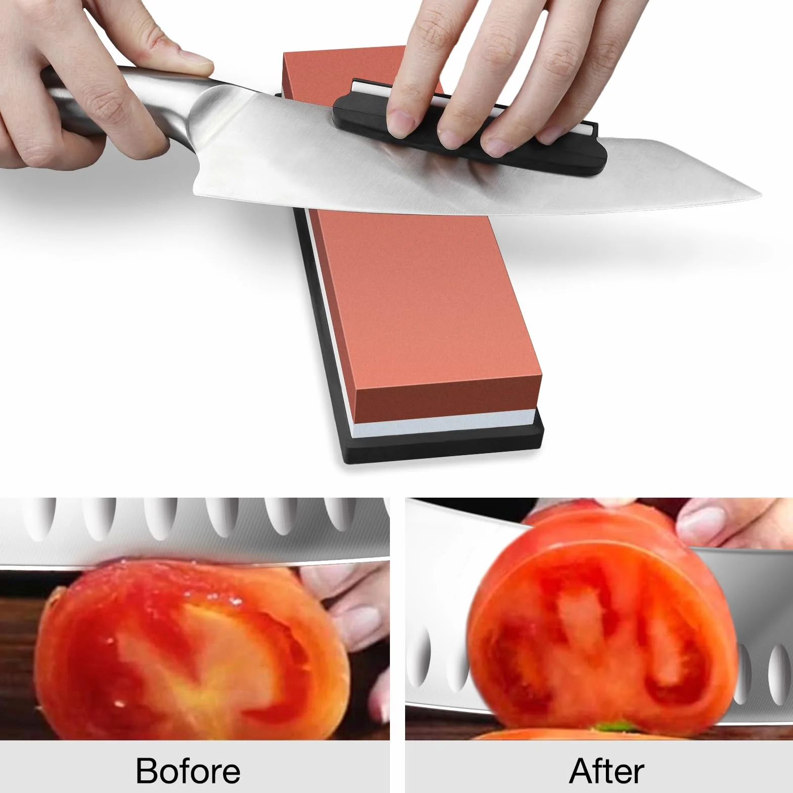 DDF IohEF Pietra per Affilare [Ultimo Stile] Grana 1000/6000, Pietra Affilacoltelli Professionale 2-In-1 Double-Sided Affila Coltelli con Base in Silicone Antiscivolo e Guida all'Angolo
