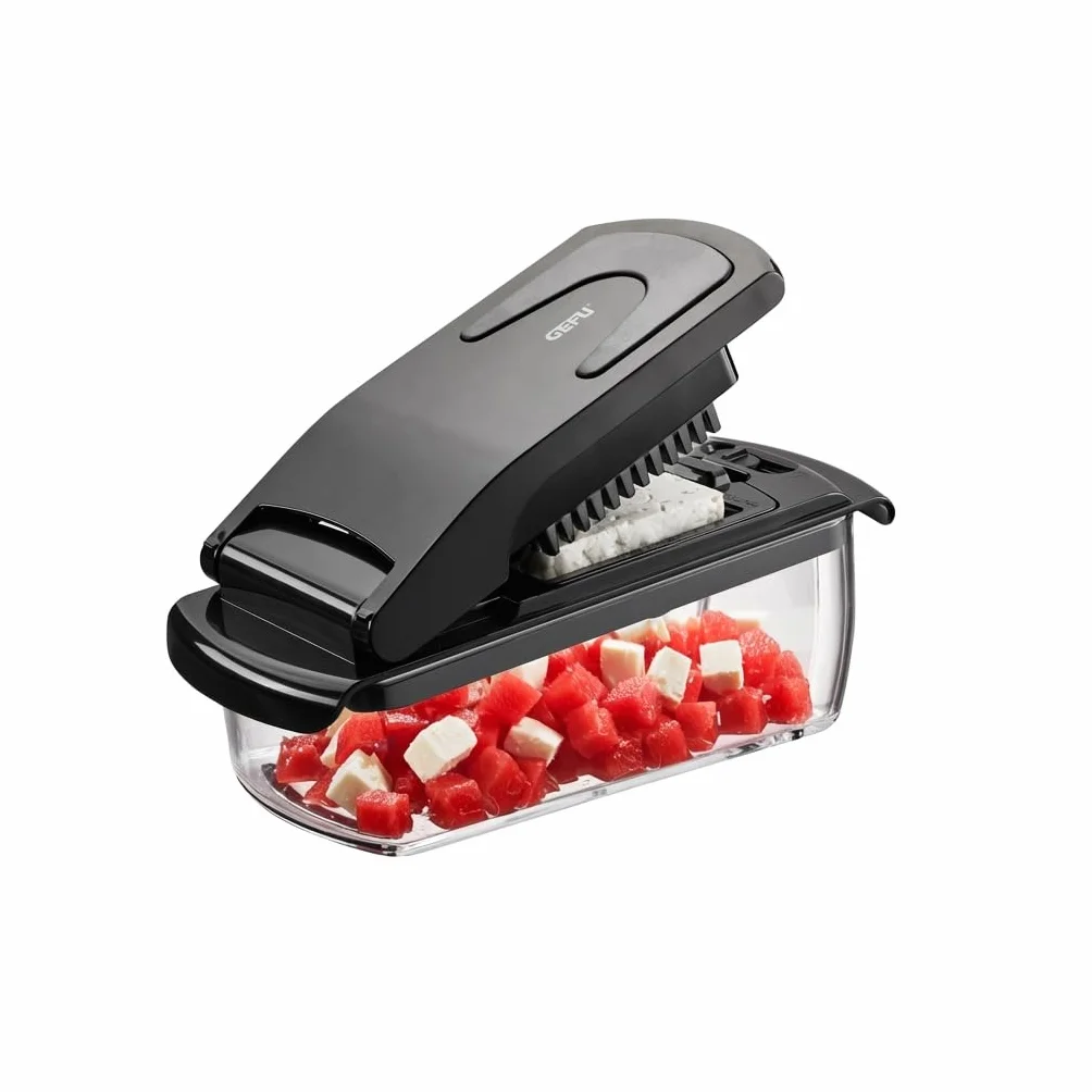 GEFU Treppo - Tagliatore a cubetti e penna per frutta e verdura, patatine fritte, formaggio feta