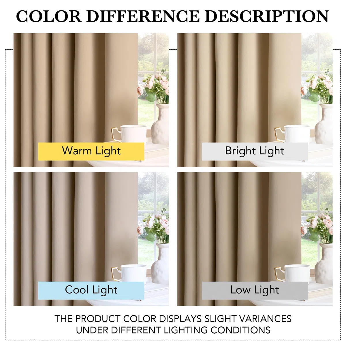 PONY DANCE Tende Corte Oscuranti per Interni Tende Termiche Isolanti Camera da Letto per Finestre Piccole con Anelli 2 Pezzi L 90 x A 120 cm, Beige