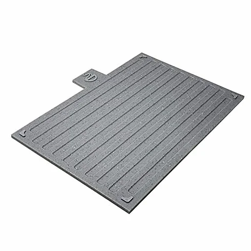 Set di 4 taglieri antiscivolo in marmo grigio con supporto, lavabili in lavastoviglie, per frutta, carni calde, pesce