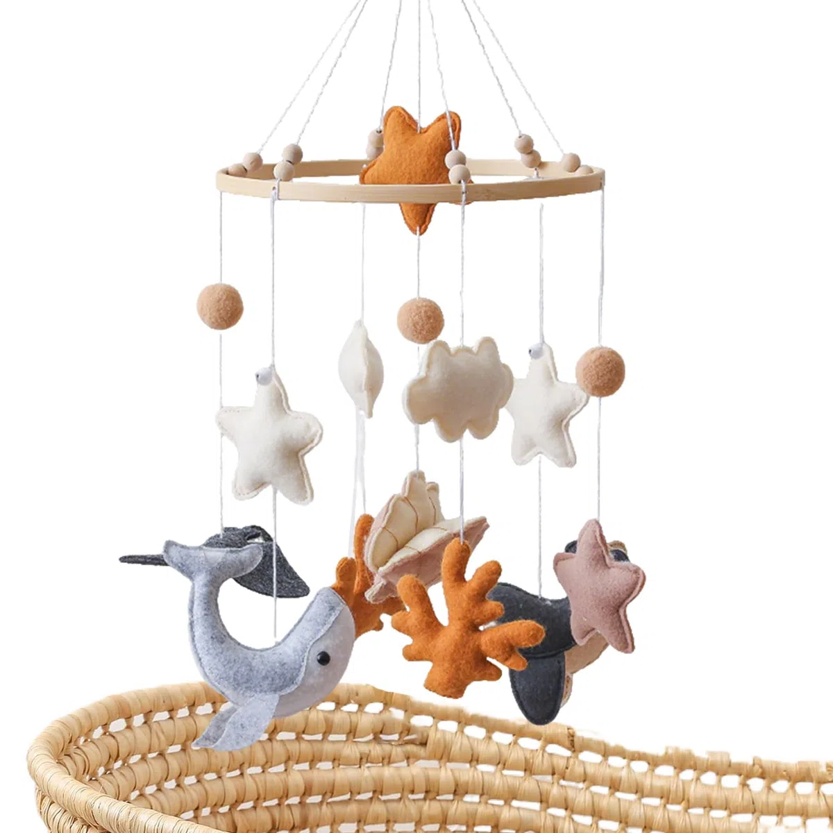 Mobile - Chime Crib Decor Giocattoli calmanti | Giocattoli appesi di animali oceanici - Decorazione culla fatta a mano per ragazzi ragazze camera da camera dei bambini