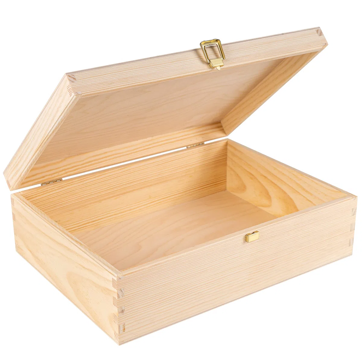 Creative Deco A4 Scatola di Legno con Coperchio per Pasqua | 33.8 x 24.8 x 10 cm (+/- 1 cm)| Cassetta con Chiusura Contenitore Portaoggetti Portagiochi Cofanetto | Per Decoupage Documenti Giocattoli