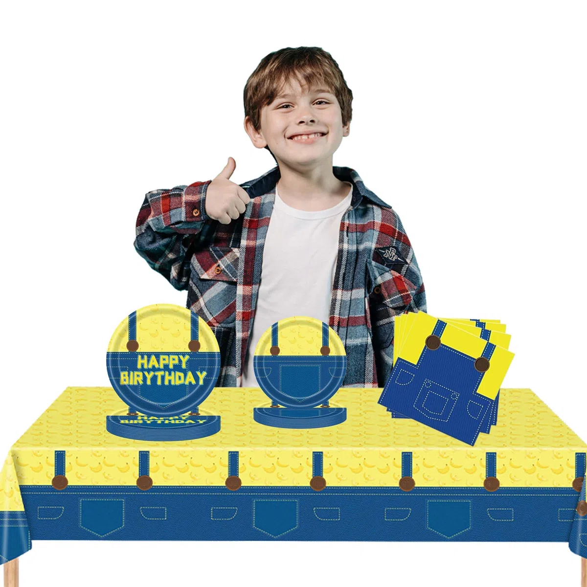 Kit Compleanno Stoviglie per Feste Banana Decorazioni per Yellow Forniture per Feste