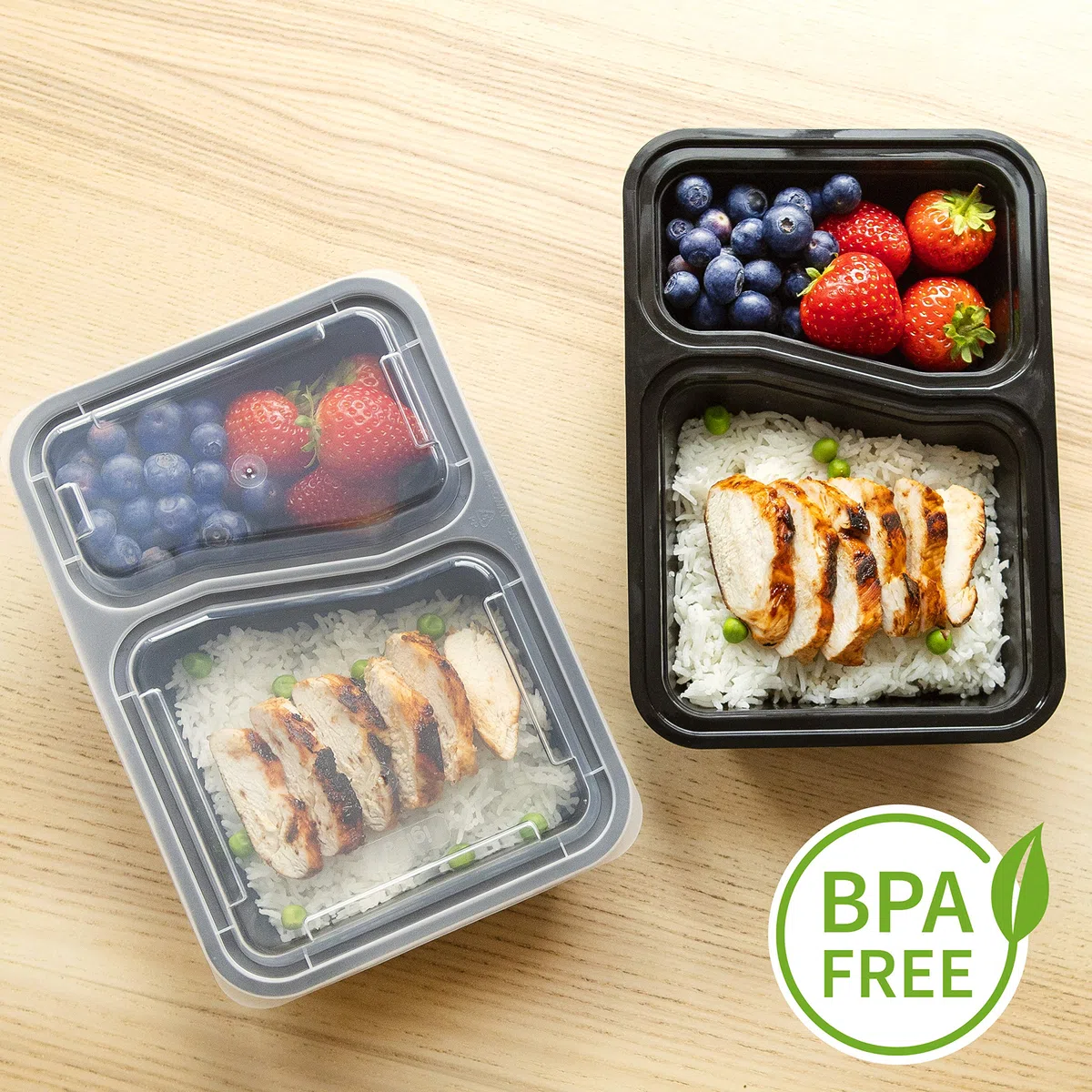 Igluu Meal Prep Contenitori per Alimenti in Plastica Riutilizzabili con Coperchi (Set da 10) – Impilabili, Microonde, Freezer e Lavastoviglie – 887 ml – 2 Scomparti – Senza BPA
