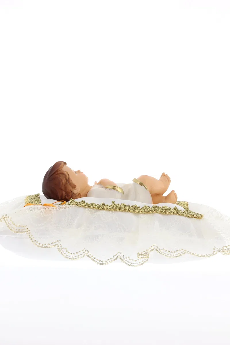 SHALOM - Cuscino In Stoffa Per Statuina Gesu' Bambino. Dimensioni 22x25cm