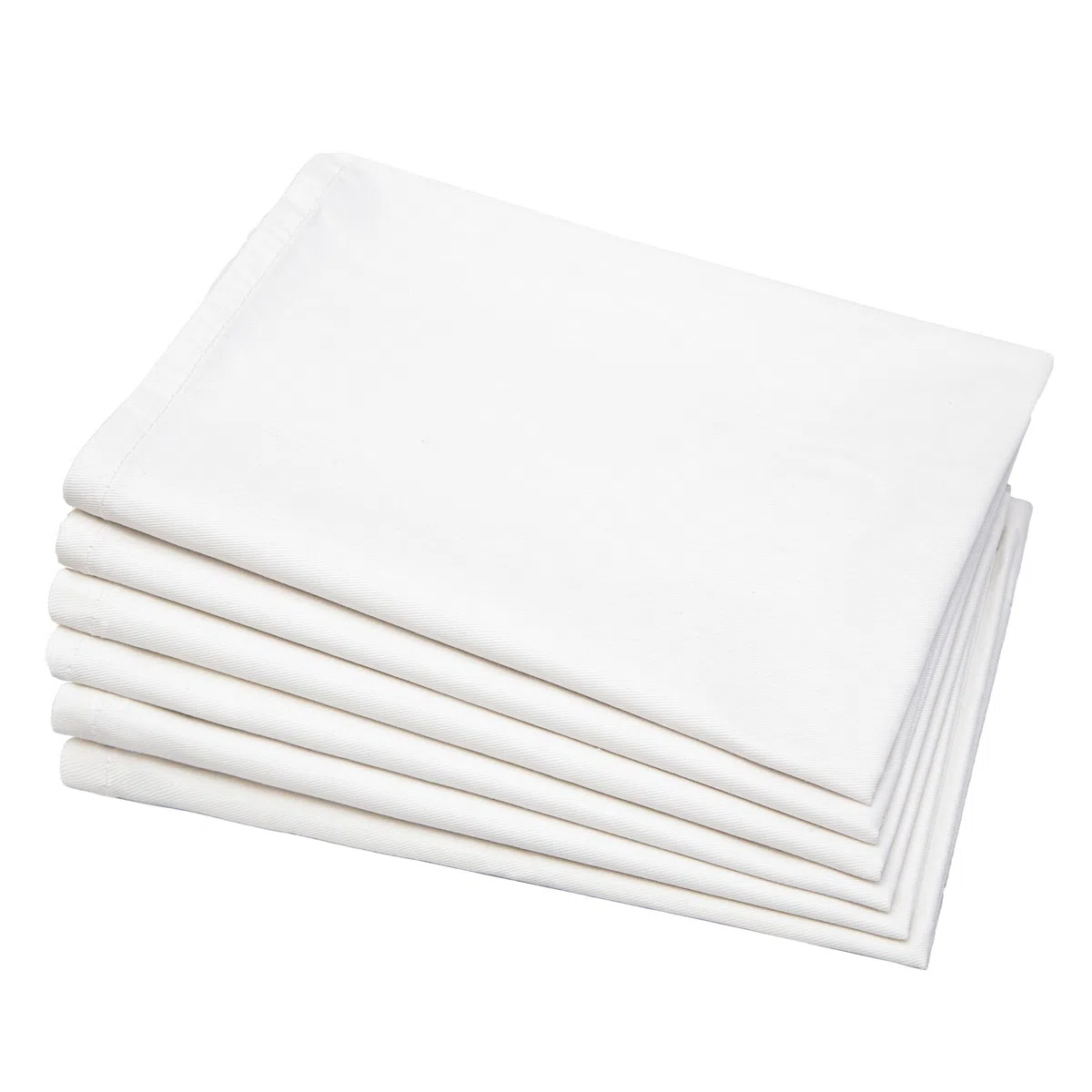 TowelsRus, strofinacci in cotone tinta unita, 100% cotone, ideali per la stampa a trasferimento, la lucidatura e l'uso in cucina, confezione da 6, colore: bianco