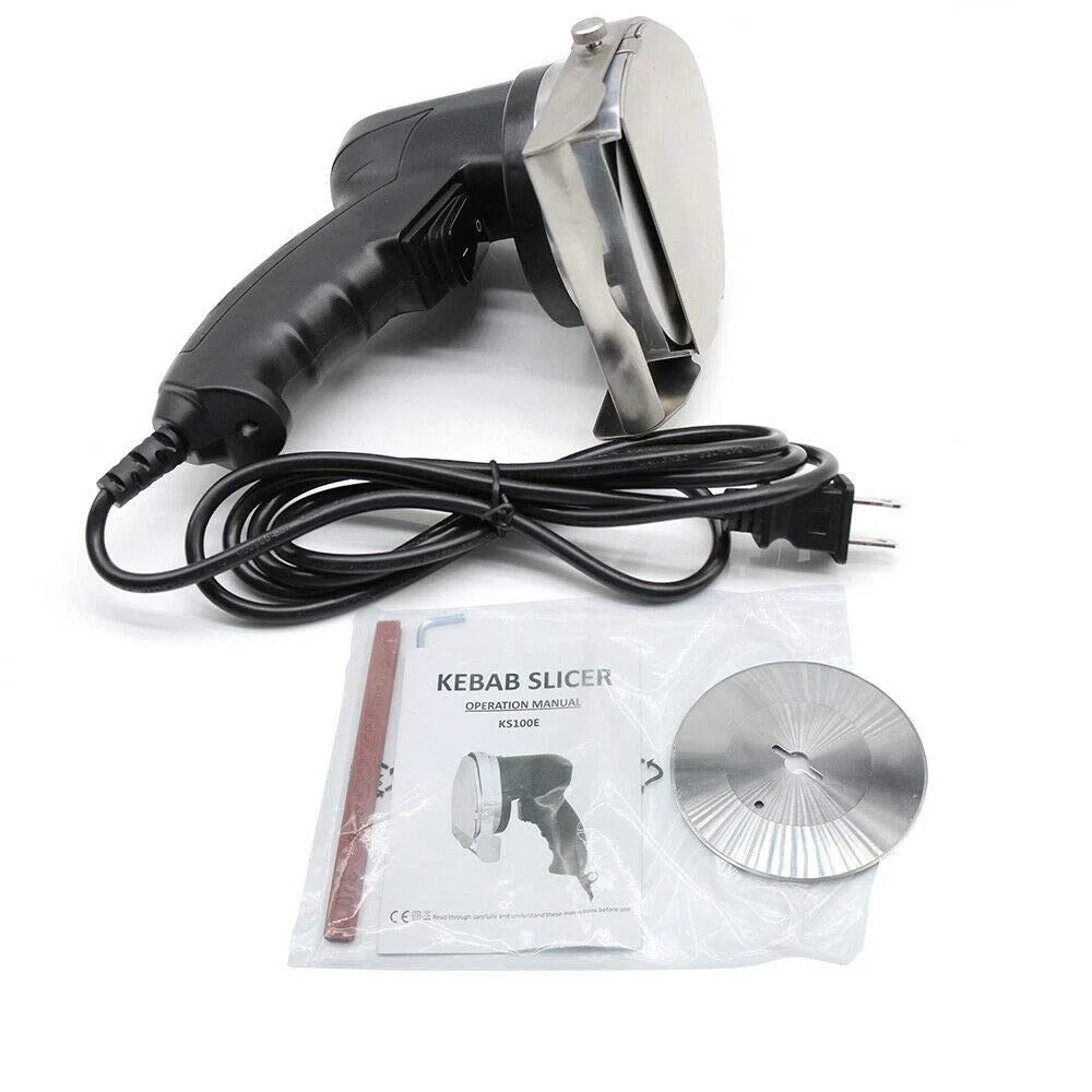 Kebab - Coltello elettrico per elettrico, 80 W, in acciaio inox 304 (regolabile da 1 a 8 mm)