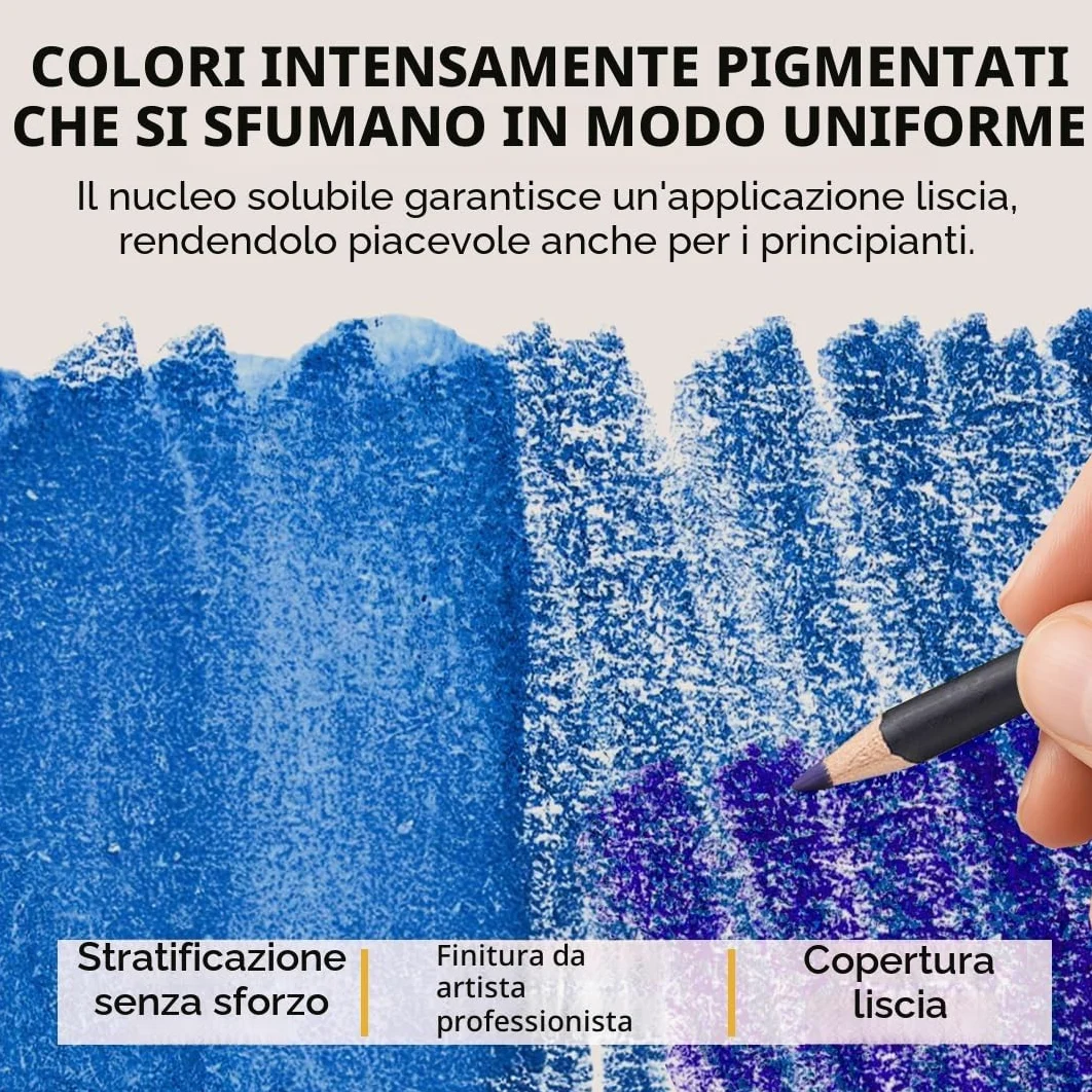 Castle Art Supplies 120 matite ad acquerello con integratori | Pigmenti vibranti di qualità | Disegna e dipingi allo stesso tempo | Per adulti dilettanti e professionisti | In una custodia