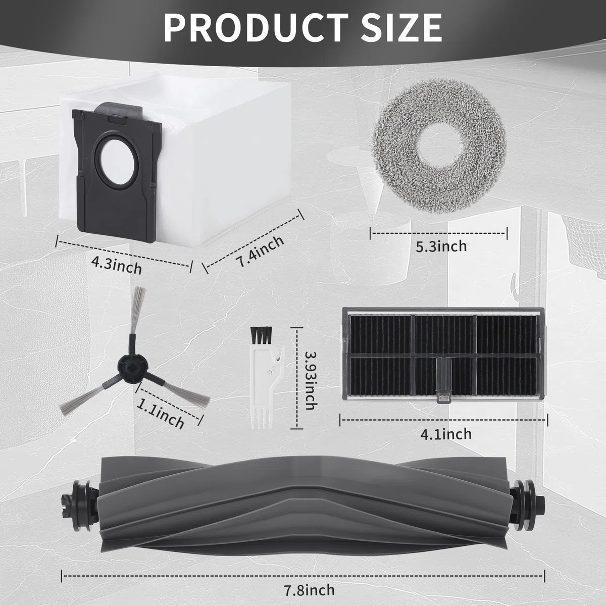 Accessori per Dreame L10s Pro Ultra Heat/L10s Ultra Gen 2/X30 Ultra/Mova E30 Ultra,Include 6 Asciugamani, 6 Spazzole Laterali, 6 Sacchetti a Vuoto, 4 Filtri, 1 Spazzola Principale, 1 Spazzola Piccola