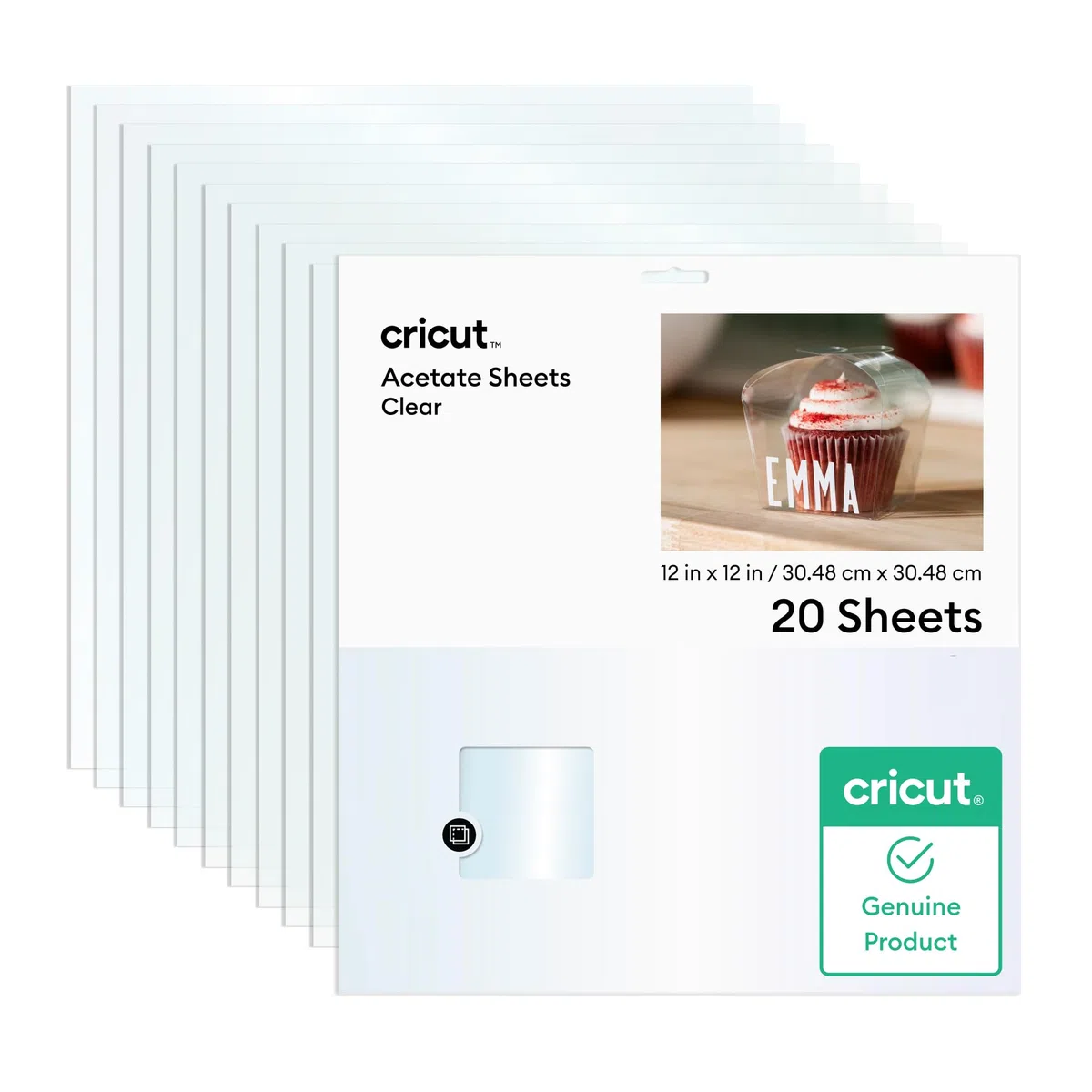 Cricut Fogli di acetato, 30,5 x 30,5 cm, trasparenti (20 ct)