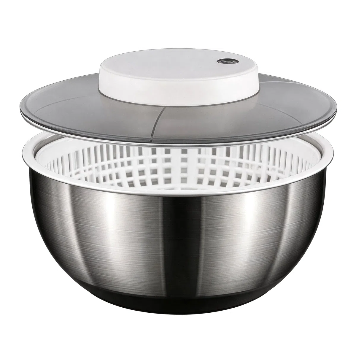 Centrifuga per Insalata, Centrifuga per Lattuga Automatica da 4,8 Litri, Asciuga Insalata Centrifuga di Grande Capacità in Acciaio Inossidabile, Elettrico USB Drenare Rapidamente Lava Insalata per Fru