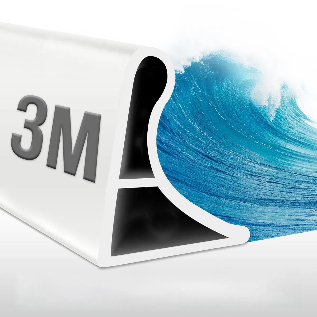 Barriera Doccia Ferma Acqua, 3M Soglia Doccia, Silicone Barriera Acqua Impermeabile Autoadesivo, Pieghevole Bordo Vasca da Bagno Pieghevole Barriera, per Doccia Cucina Bagno (Bianco 2*3CM)