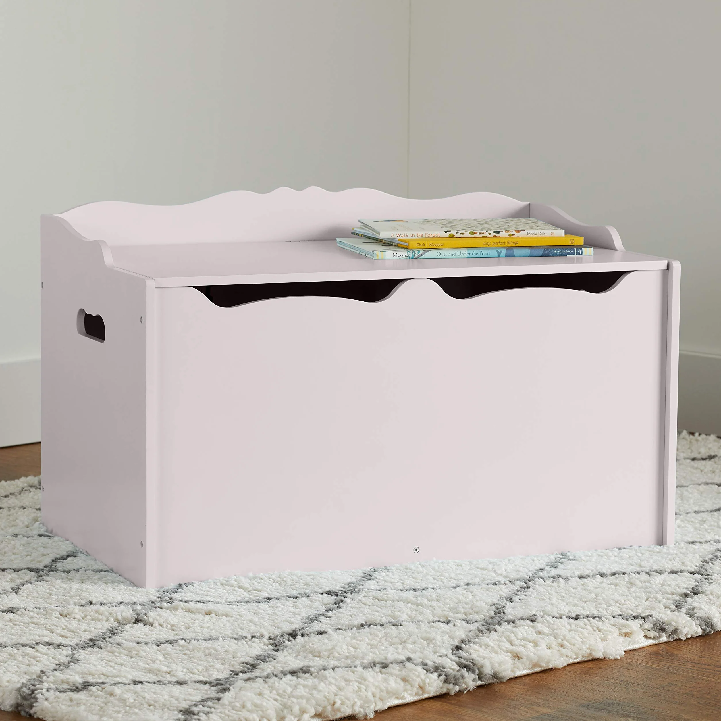 Amazon Basics Scatola in legno per giocattoli, grigio, 76.2 x 45.7 x 48.3 cm
