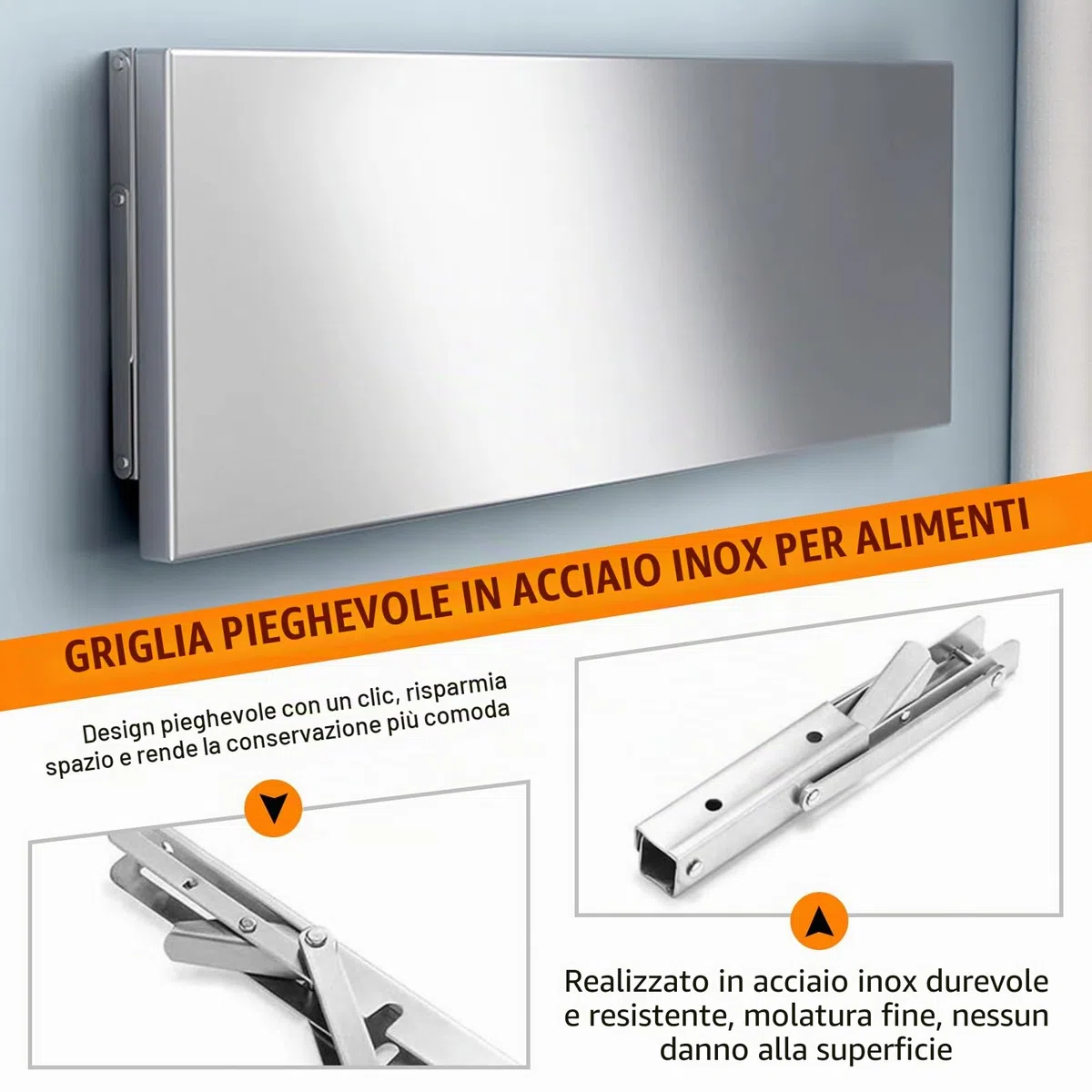 TAIMIKO - Mensola da parete in acciaio inossidabile, pieghevole, a parete, per cucina commerciale, food truck, ristorante, garage, lavanderia, stanza utilità, tavolo pieghevole per lavanderia (60 cm)