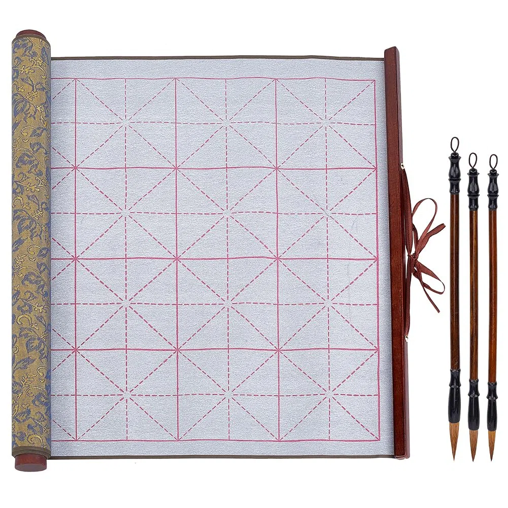 PH PandaHall 4 pz Senza Inostro Set per Pratica di Calligrafia Cinese Riutilizzabile Acqua Scrittura Panno Magico Rotoli Pennelli per Calligrafia Cinese per Pratica 91.3x39.5cm