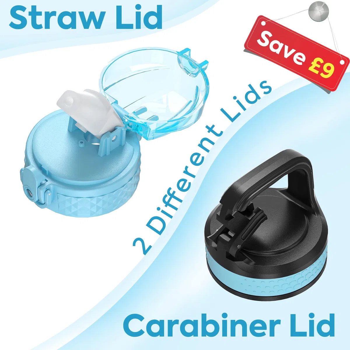 OLDLEY 500ml/17oz Bambini Bottiglia d'Acqua Isolata in Acciaio Inossidabile con Cannuccia Doppia Parete in Metallo Sottovuoto Riutilizzabile con 2 Coperchi Diversi Bevande Calde Fredde