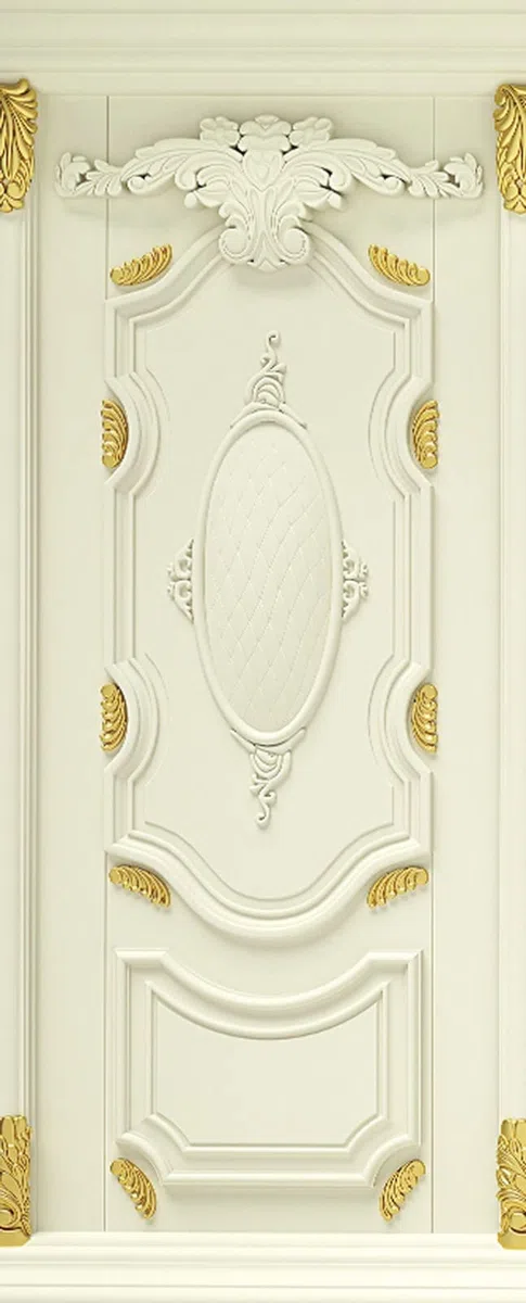 A.Monamour Adesivo Porta Autoadesiva Classica Porta In Legno Bianco Con Rilievi Dorati Vinile PVC Adesivi per Porte Interne 3D Pellicola Adesiva Poster Sticker Murale Parete Carta da Parati