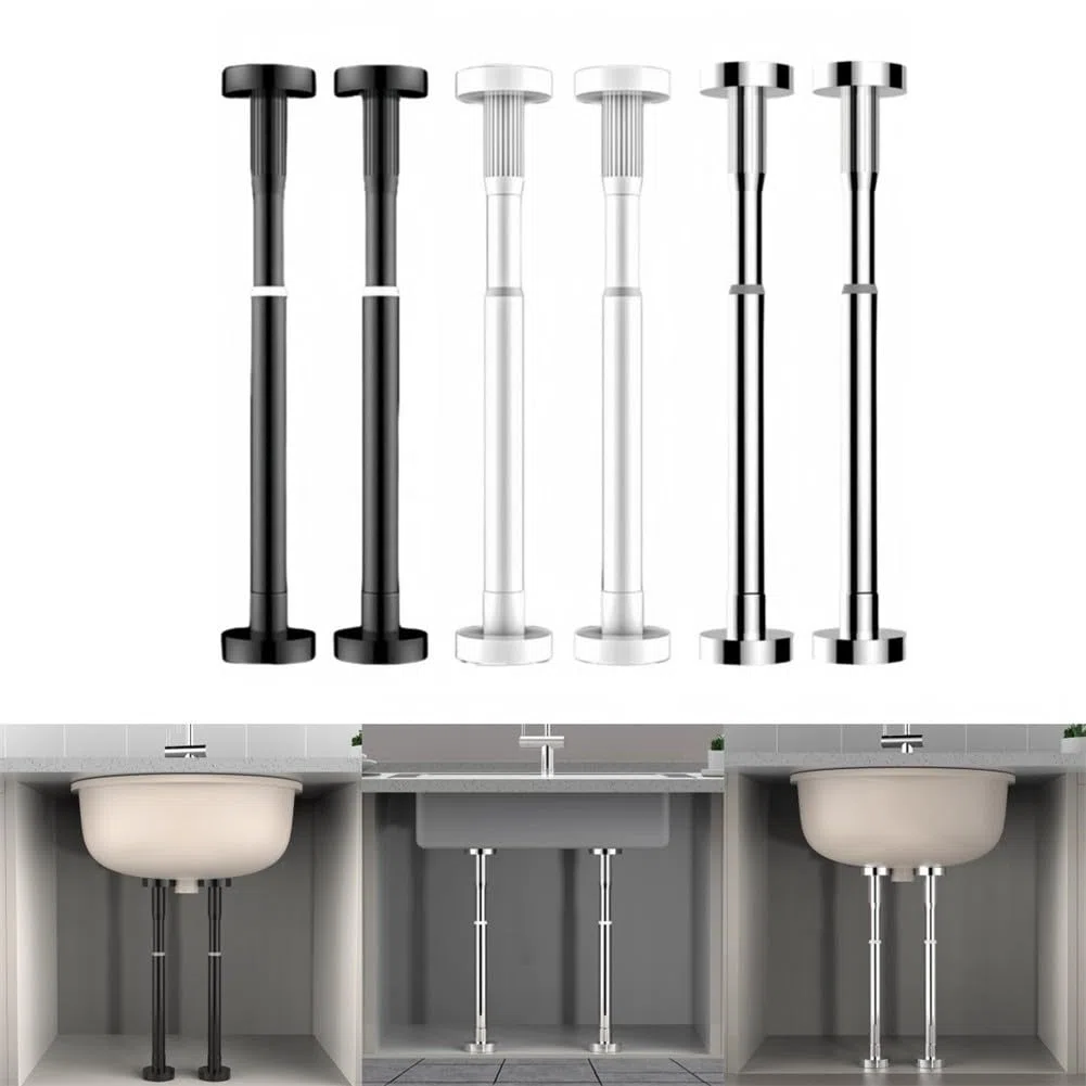 2 aste di supporto telescopiche, sistema di supporto regolabile, asta di supporto regolabile per armadietti, 30-50 cm/50-80 cm, staffa di sollevamento per armadietti e divani (50-80 cm bianco)