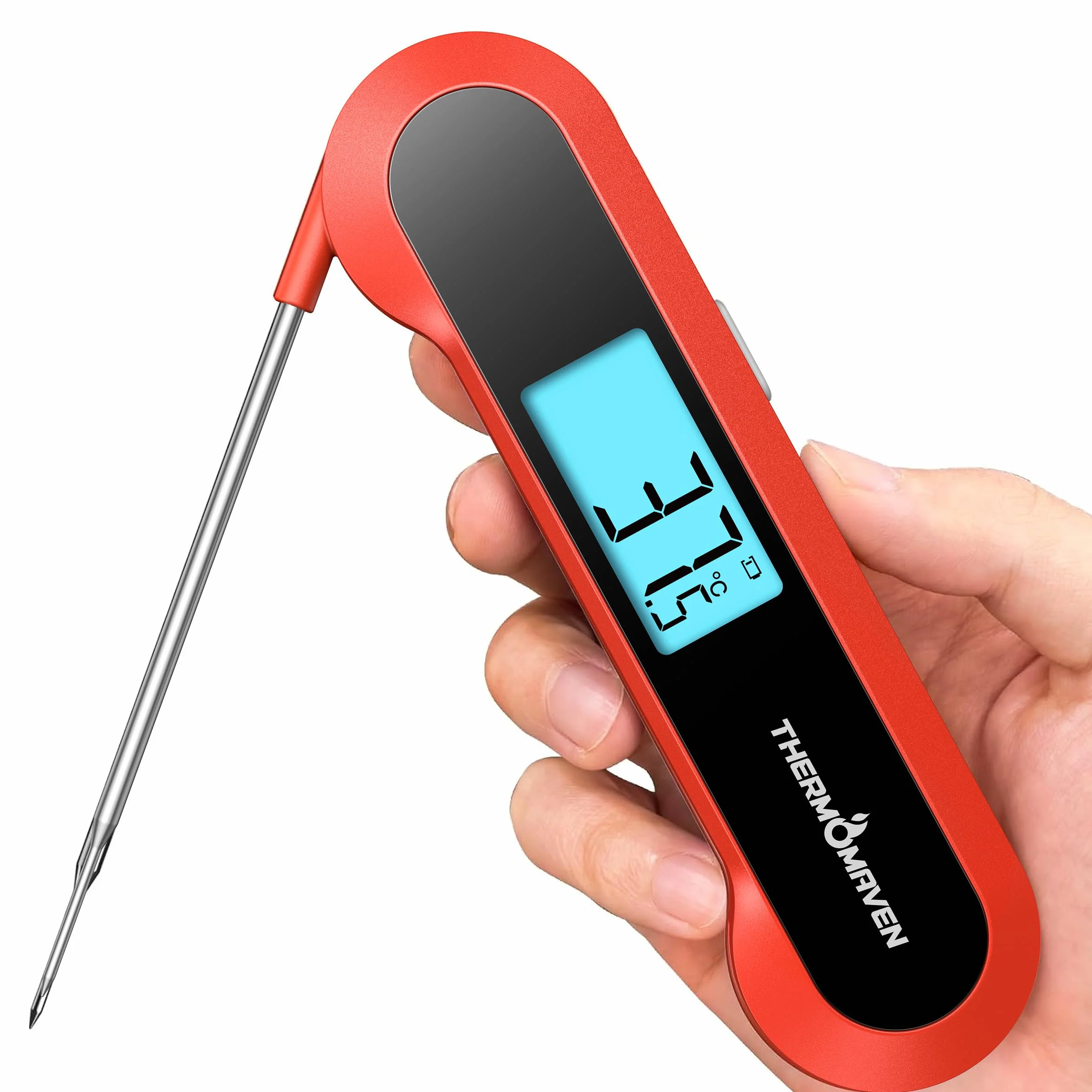 ThermoMaven F1 - Termometro digitale professionale per carne, visualizzazione istantanea 0,5 s, precisione ±0,3 °C, certificato NIST & NSF, impermeabile IP67, sonda girevole a 180°, termometro per