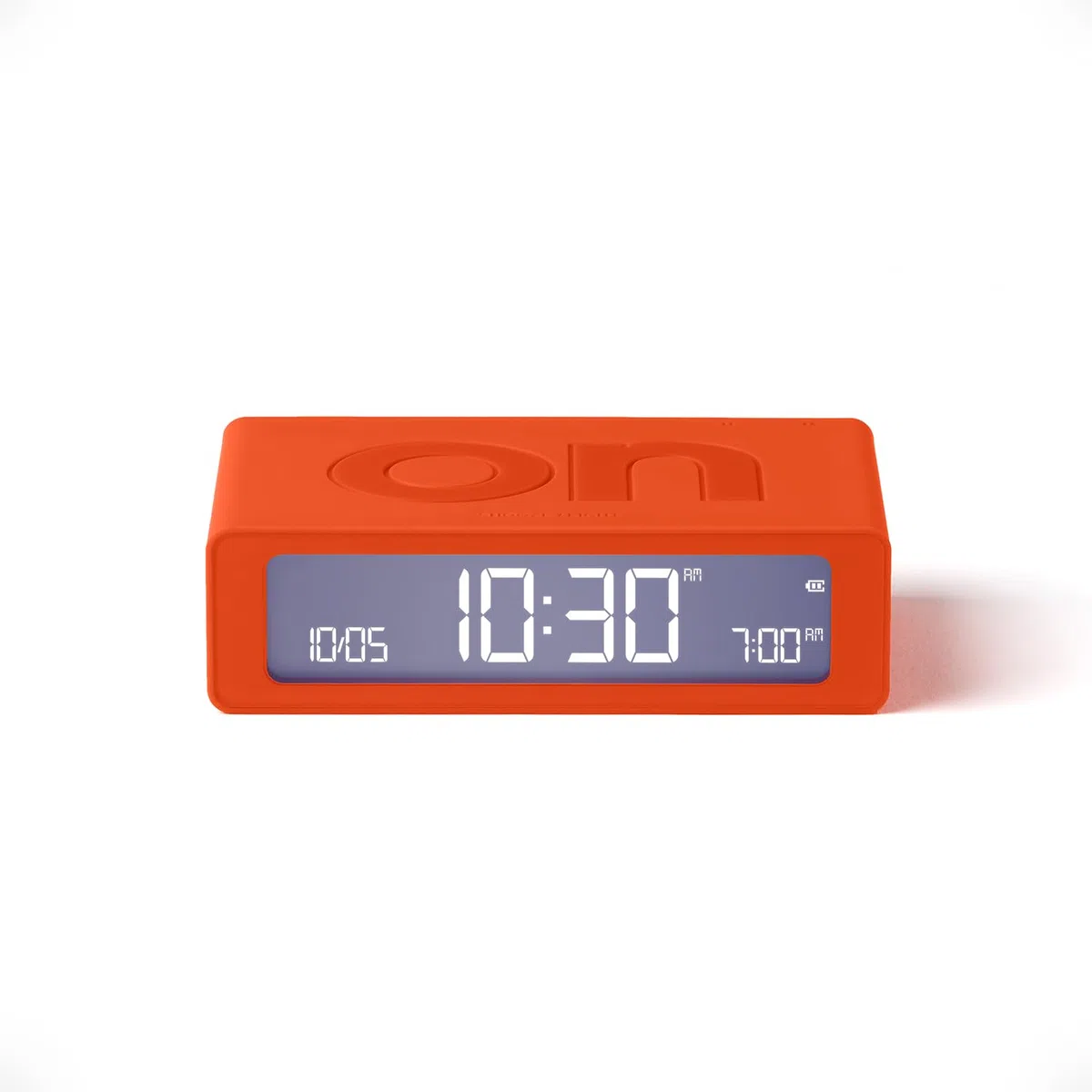 Lexon Flip Mini Sveglia Digitale da Viaggio, Orologio LED On/Off con Luminosità Regolabile, Ricaricabile e Tattile, Ideale come Sveglia da Comodino - Arancione