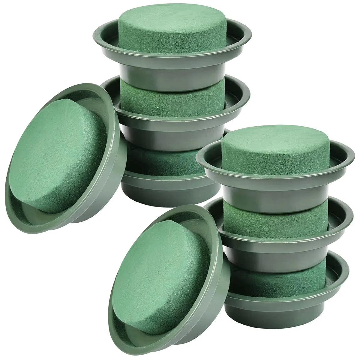 Schiuma Floreale Rotonda, 8 Pezzi Verde Secco Floreale Schiuma Con Ciotola Kit Di Composizioni Floreali Fai Date per Fiori Artigianato Decorazione di Nozze Forniture