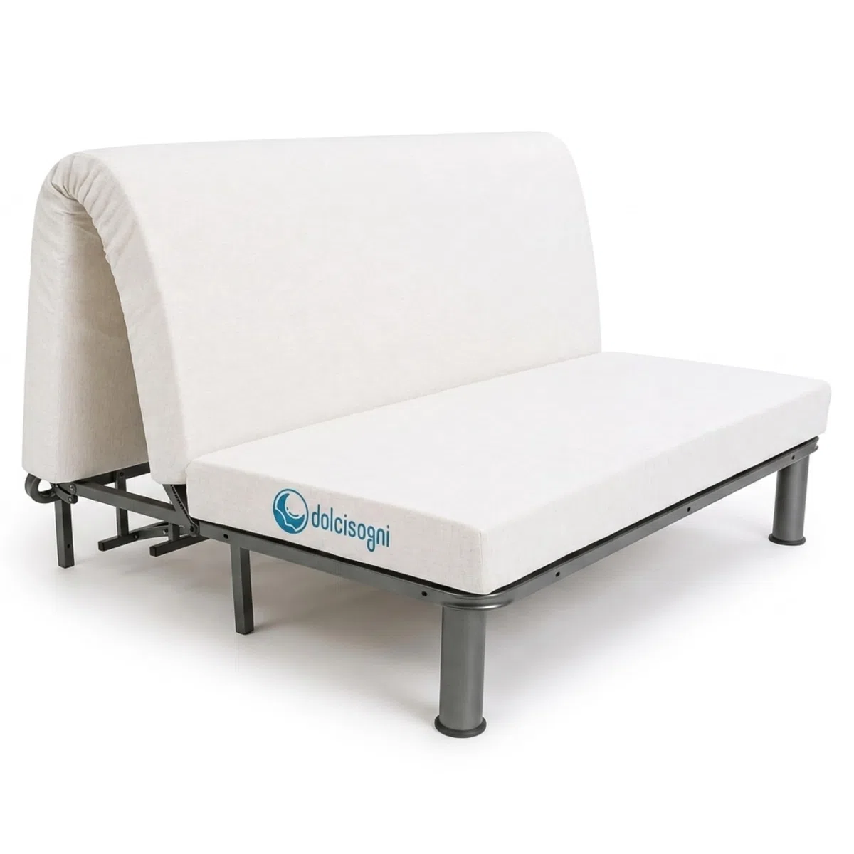 DOLCI SOGNI Materasso per Divano Letto 160x190 cm OEKO-TEX® Dotato di Laccetti di Fissaggio, Sfoderabile e Lavabile, Materasso Pieghevole Matrimoniale con Taglio Seduta a 60 cm, 100% Made in Italy