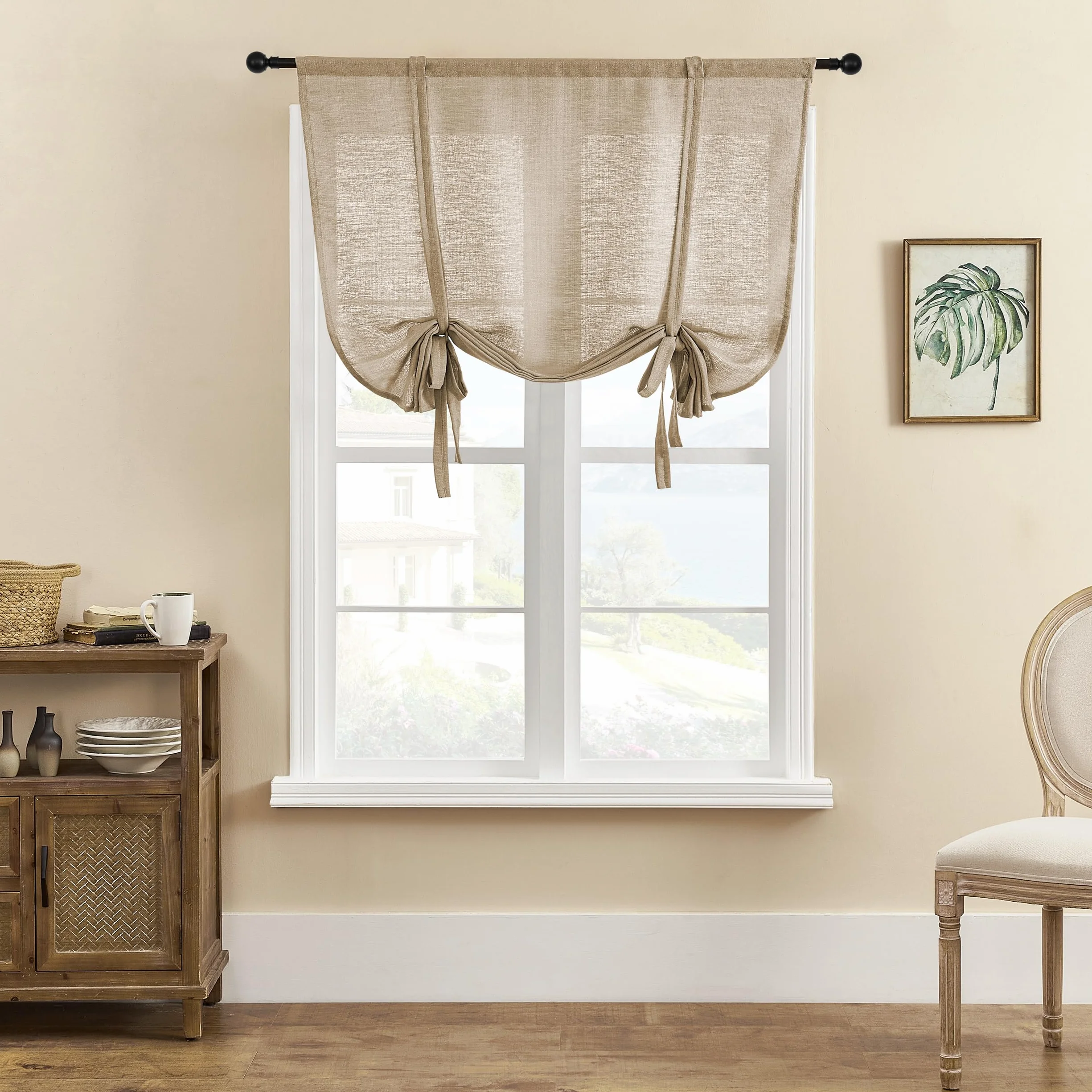 SIMPVALE 1 Pezzo Tende Romana, Caff Chiara 100x120cm Tenda Semitrasparente, Tende Voile per Soggiorno Camera da Letto Balcone Cucina Bagno