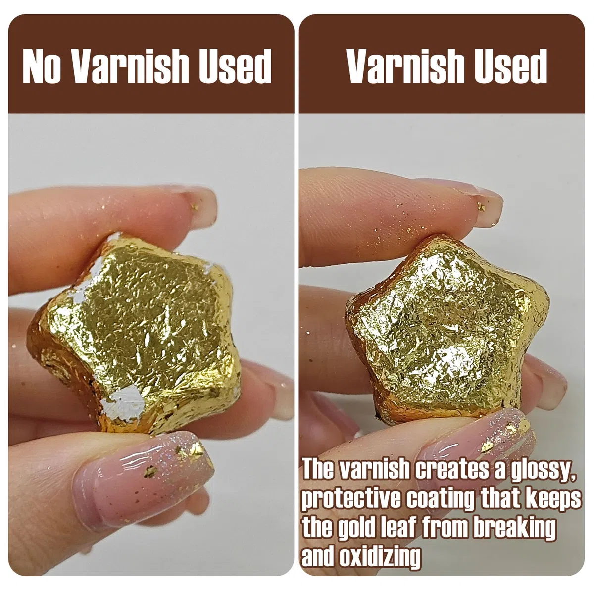 200ml Foglia oro decorazione, Set per doratura adesiva foglia d'oro per uso artistico e artigianale - 100 ml di adesivo per doratura, 100 ml di vernice per foglie metalliche, 4spazzole, 2 guanti