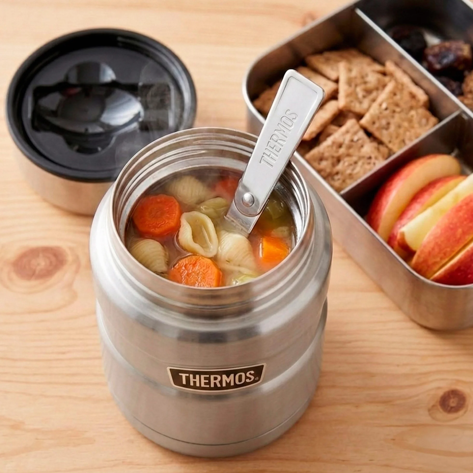 Thermos Stainless King Food Jar 470 ml, Contenitore Termico in Acciaio Inox con Cucchiaio, 9 h caldo/14 h Freddo, Assolutamente ermetico per zuppa, Cereali, stufato