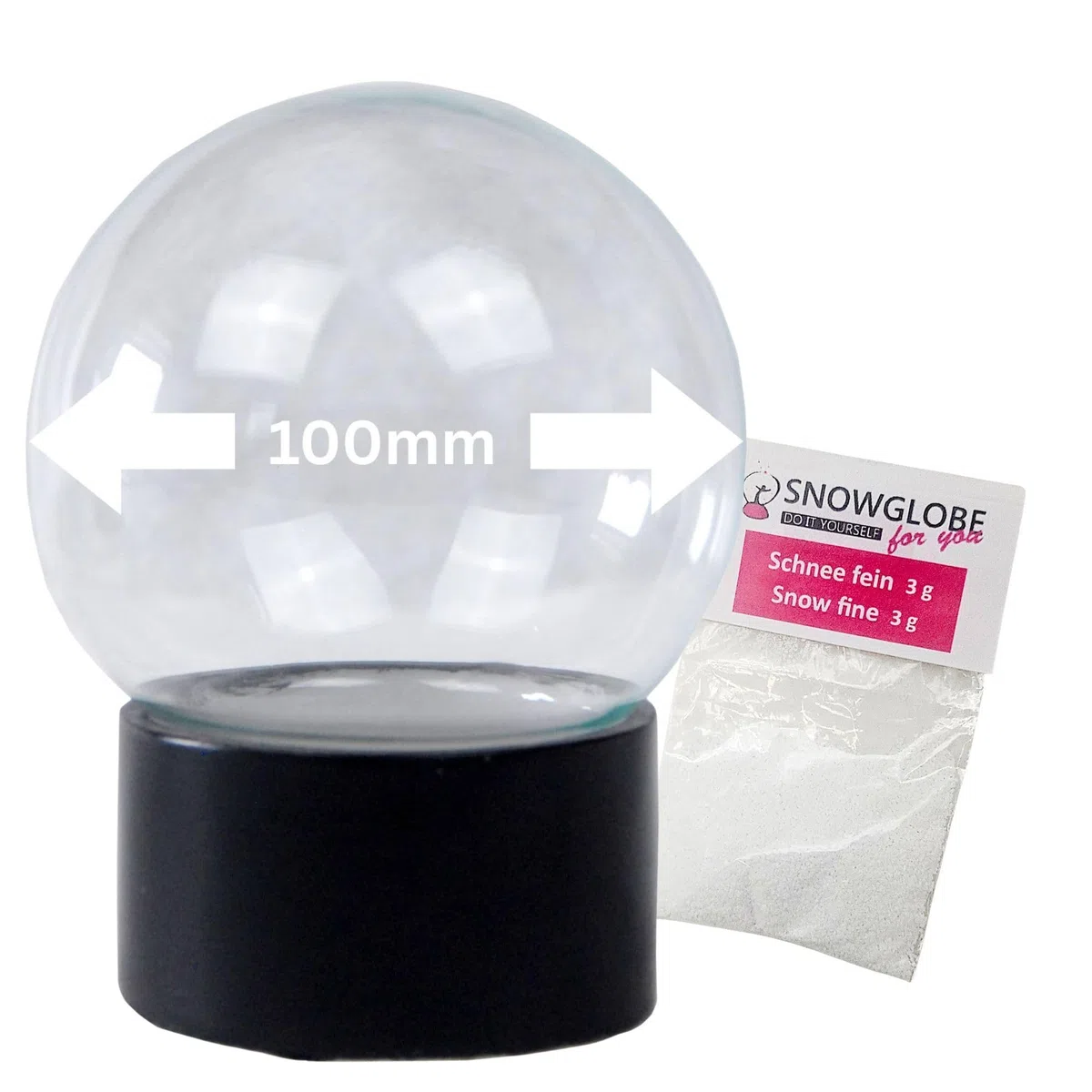 Snowglobe for You 40053 - Set fai da te con sfera di vetro e base in poliresina, diametro 100 mm