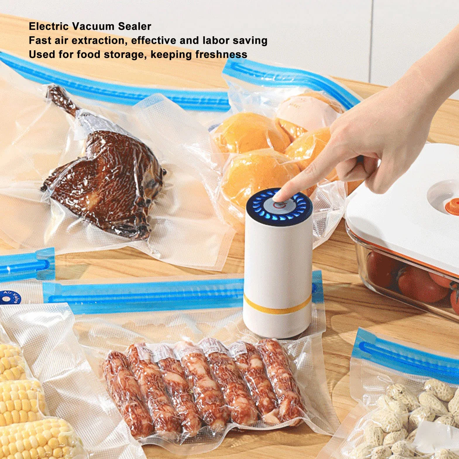 Pompa Sottovuoto Alimenti, Sigillatrice Sottovuoto per Alimenti, con Batteria Agli Ioni di Litio da 400 mAh, per Confezioni Alimentari di Abbigliamento, Strumento di Sigillatura