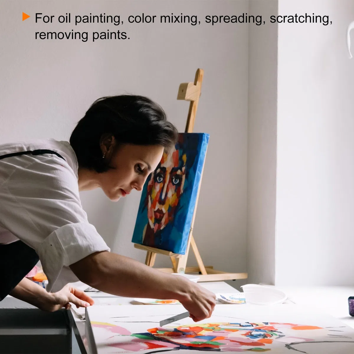 QUARKZMAN 9pz E1-E9 Set Spatole per Pittura Spatola Artistica Acciaio Inossidabile Coltelli Pallet Verniciatura Raschietti con Manico Plastica per Diffusione Miscelazione Olio Acrilico