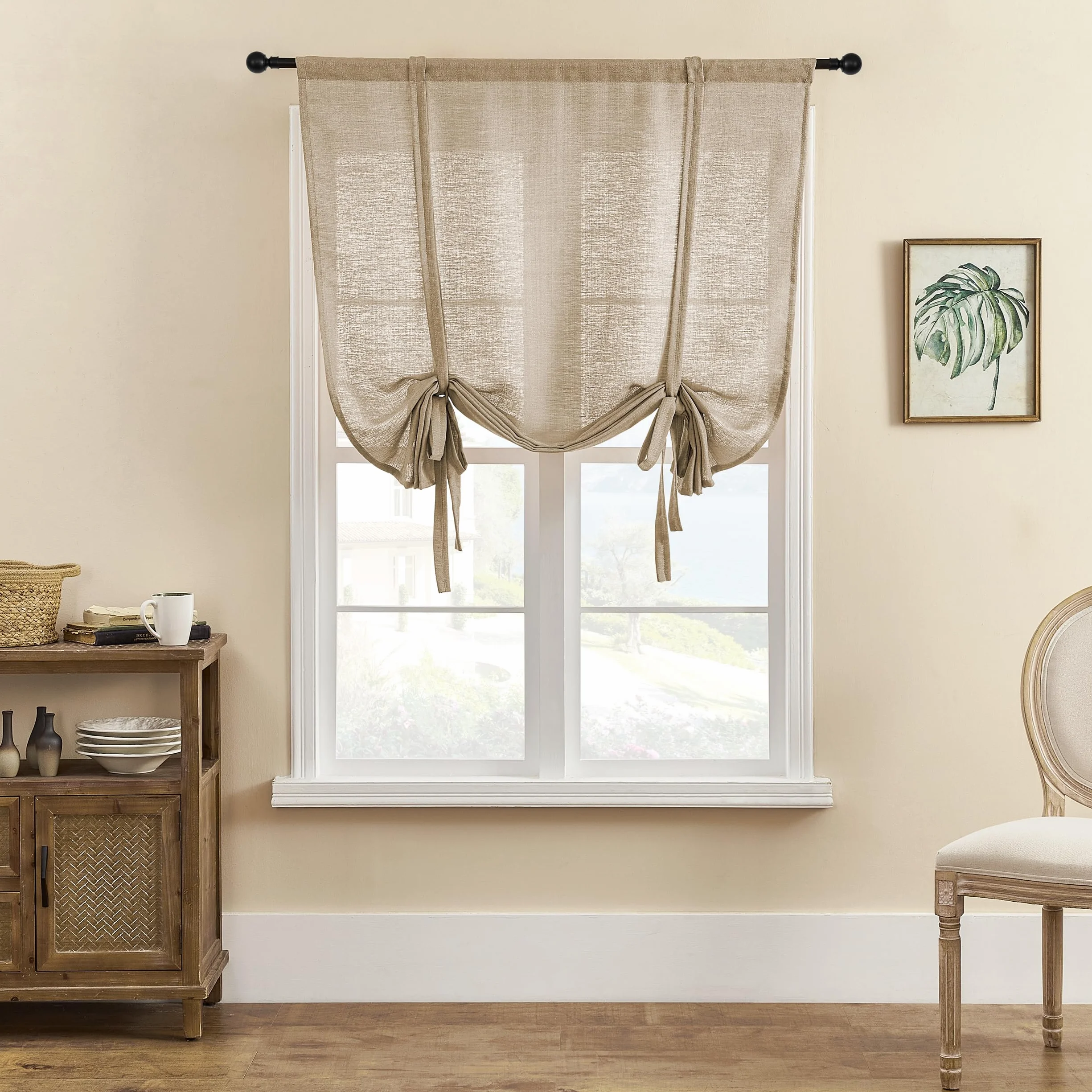 SIMPVALE 1 Pezzo Tende Romana, Caff Chiara 100x120cm Tenda Semitrasparente, Tende Voile per Soggiorno Camera da Letto Balcone Cucina Bagno
