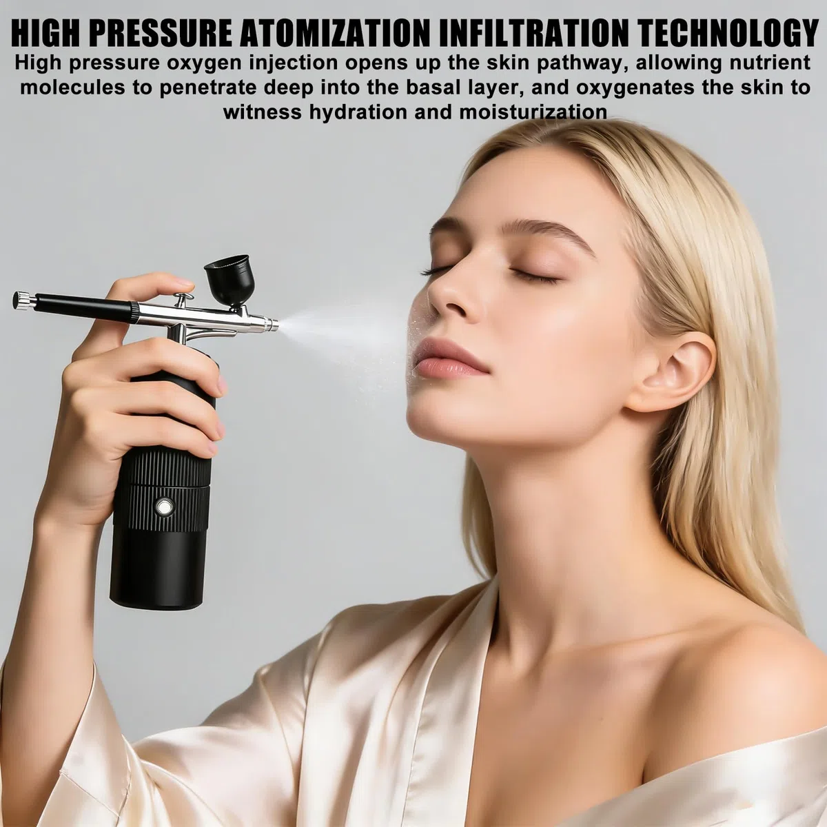 Set aerografo con compressore: pistola a spruzzo senza fili, kit aerografo, pistola portatile con compressore, pistola a spruzzo portatile ricaricabile USB, set per idratazione della pelle, tatuaggio