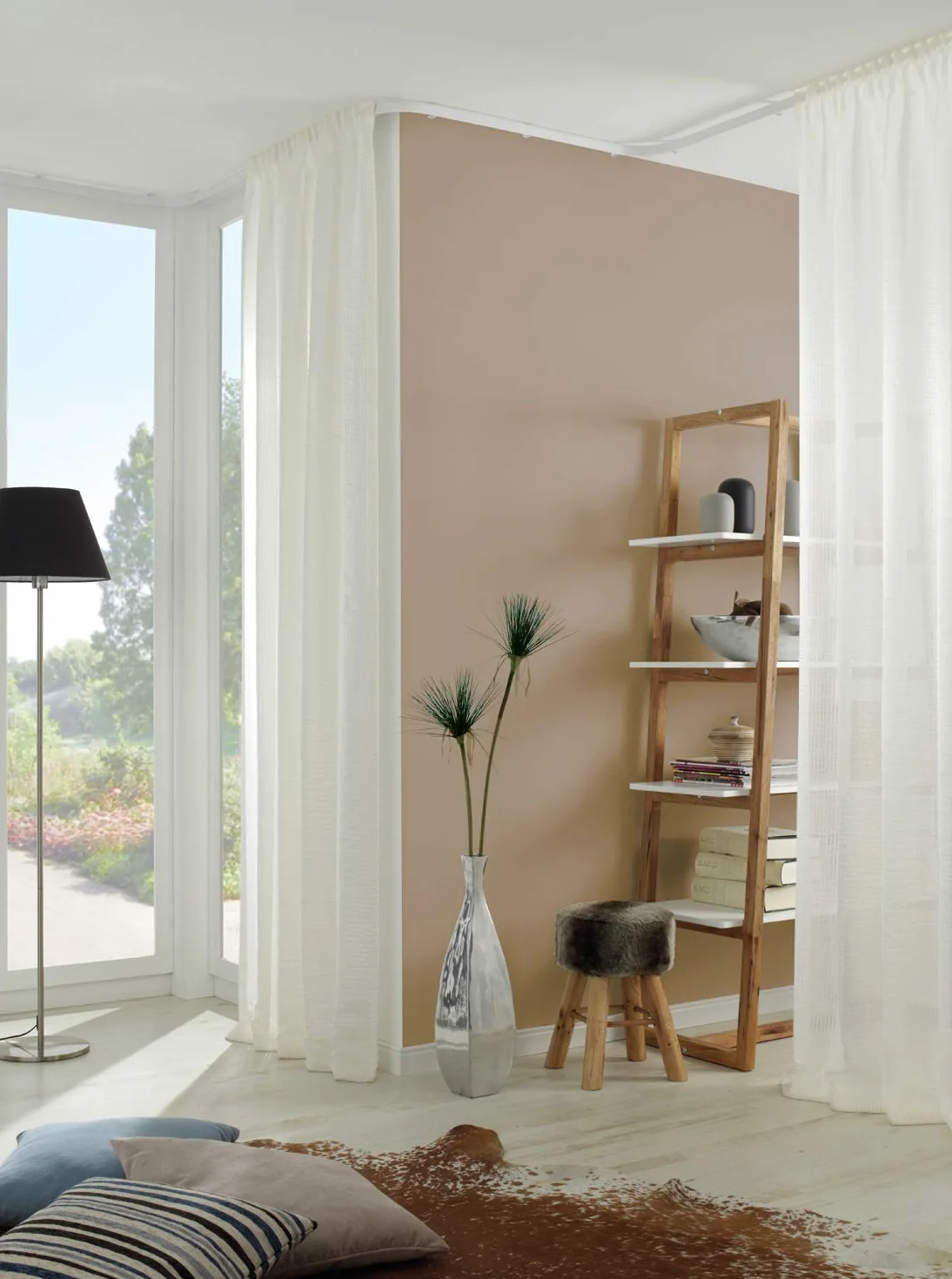 Gardinia Binari per Tende Flexline, incl. Accessori, Lunghezza 350 cm, Altezza Binario 29 mm, Plastica, Bianco