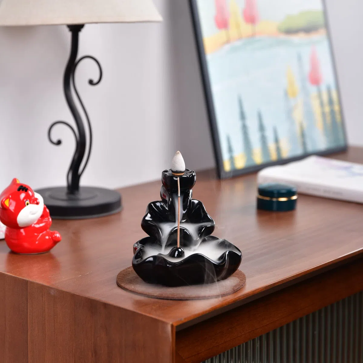 Tang You, brucia incenso a flusso inverso, con 10 coni di incenso, in ceramica, per la casa Style 5