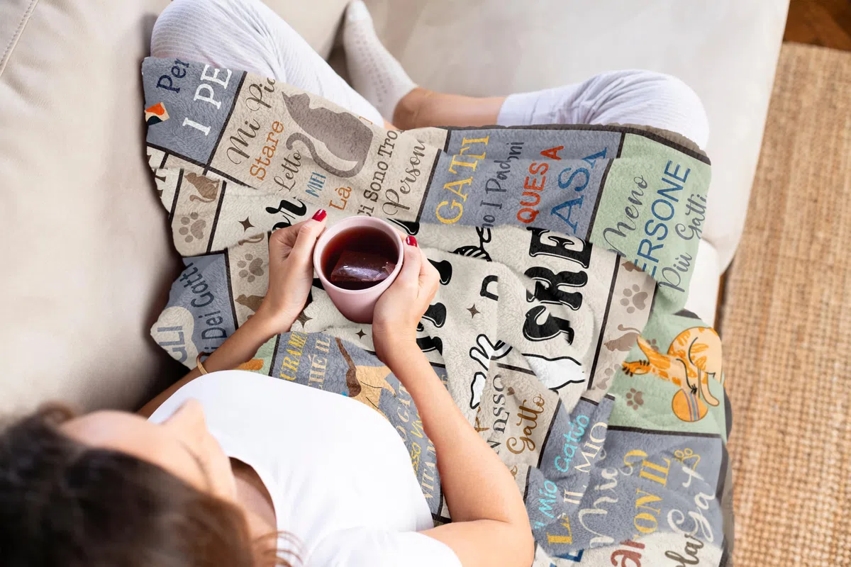 Yesbird Regali per Amanti dei Gatti, Regalo per Donne e Ragazze che Amano i Gatti, La Migliore GATTARA DI SEMPRE, Regalo Donna/Amica, Cat Mom, Tema Cat Coperta 130x150CM