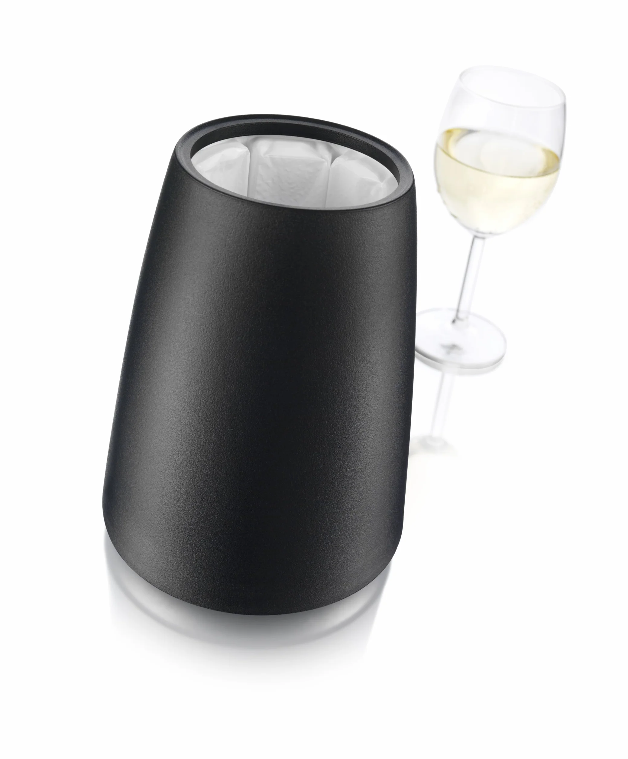 Vacu Vin Raffreddatore per Vino - Acciaio Inox - Glacette Riutilizzabile per Bottiglie di Vino Standard - Nero