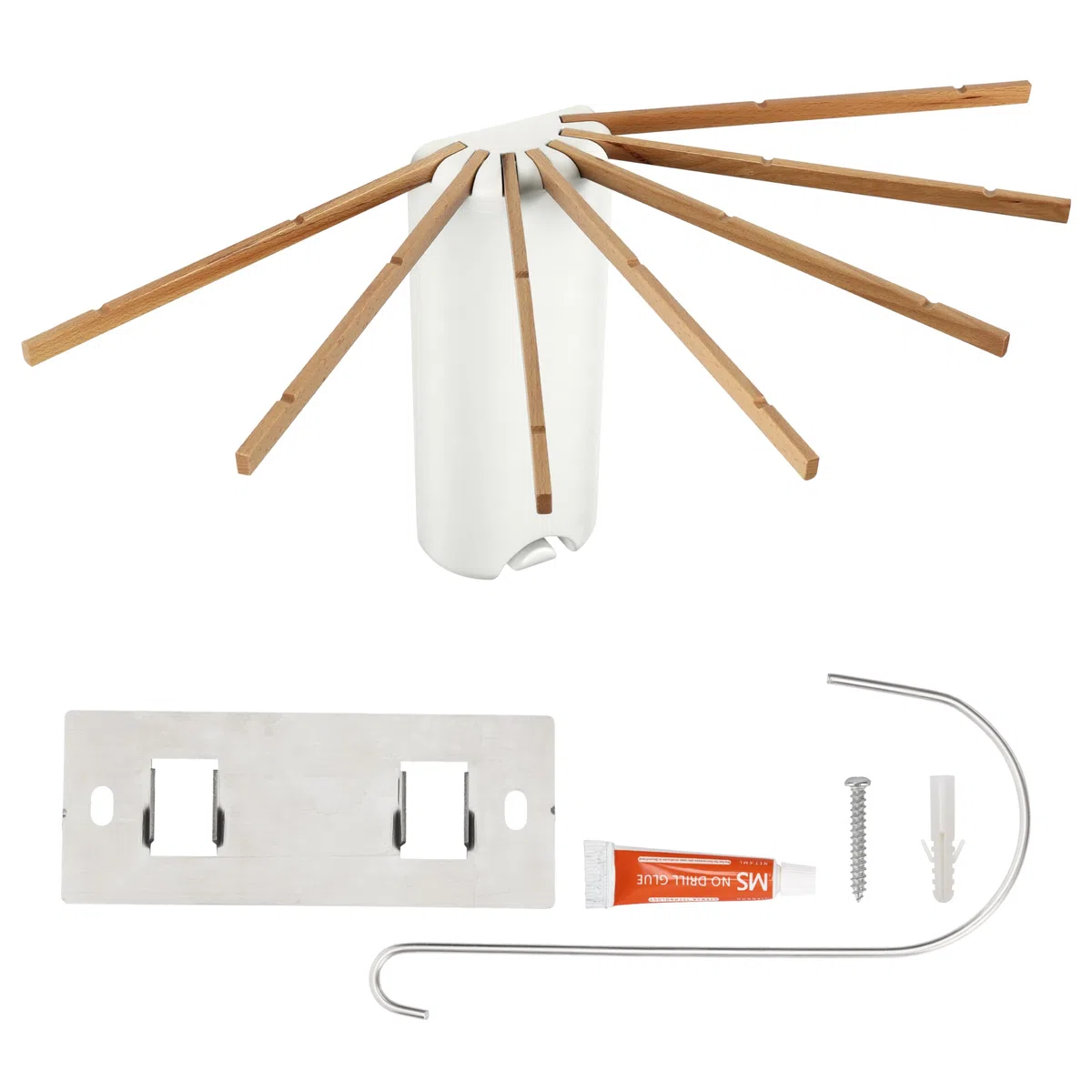 BELLE VOUS Stendibiancheria da Parete - Stendino a Muro Richiudibile - Stendi Biancheria Retrattile Salvaspazio - per Interno ed Esterni - con X Bracci - Portatile da Viaggio