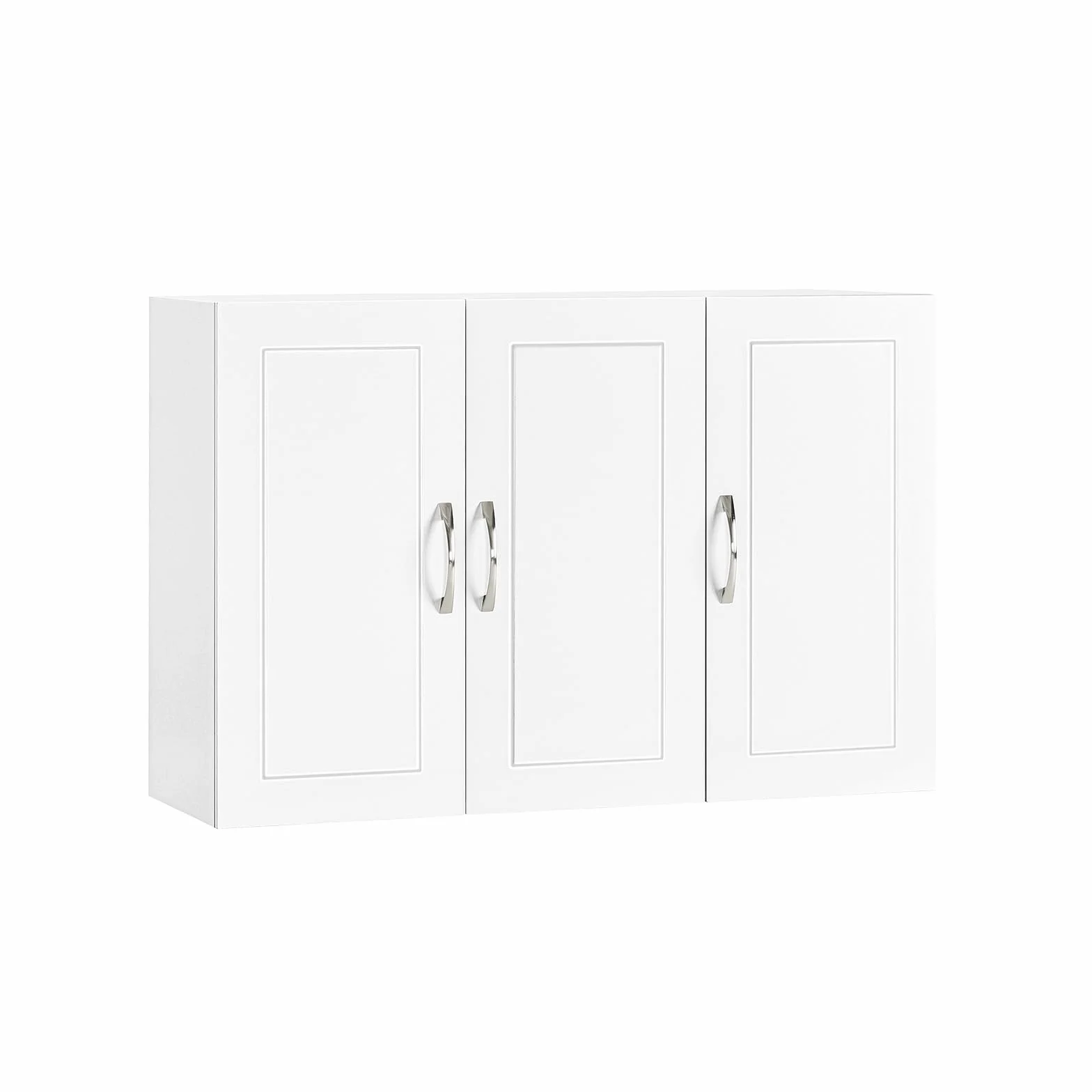 SoBuy Pensile Bagno Bianco - Mobile Bagno Sospeso con Ripiani Regolabili - Mobiletto Salvaspazio per Cucina e Lavanderia - Armadietto Bagno a Parete Moderno, 90x30x60 cm, FRG231-L-W