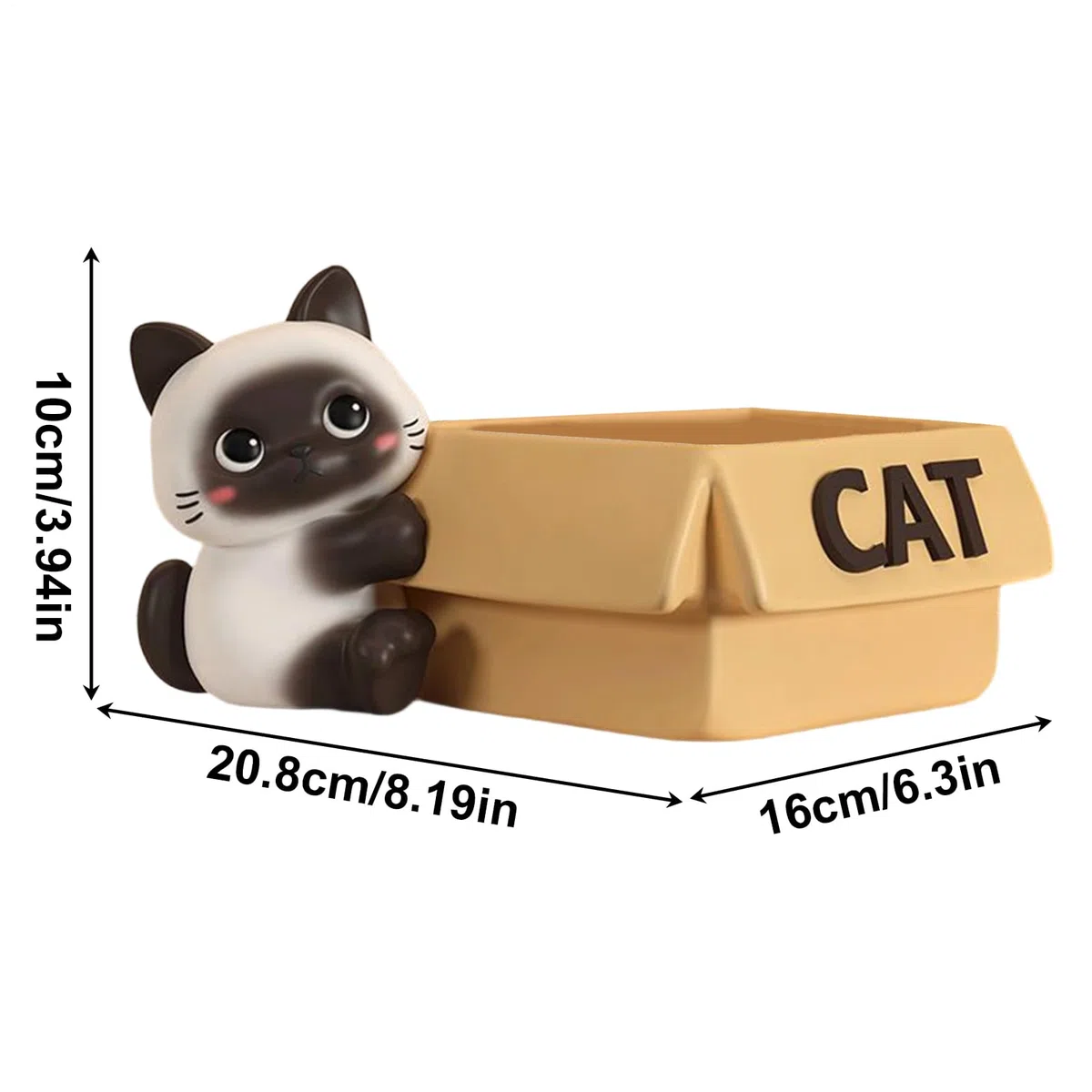 Generico Porta Caramelle | Scultura Gatto Con Vassoio - Decorativa in Resina,per Caramelle Oggettini Ingresso Soggiorno Camera Armadietto Mensola