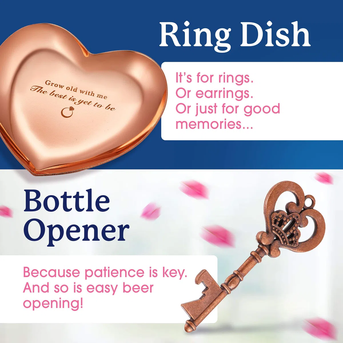 Fantastico regalo per la futura sposa | Regali di fidanzamento unici | Il kit di sopravvivenza del matrimonio | Miglior regalo di nozze per coppia, lei, piatto anello, sottobicchieri, apribottiglie