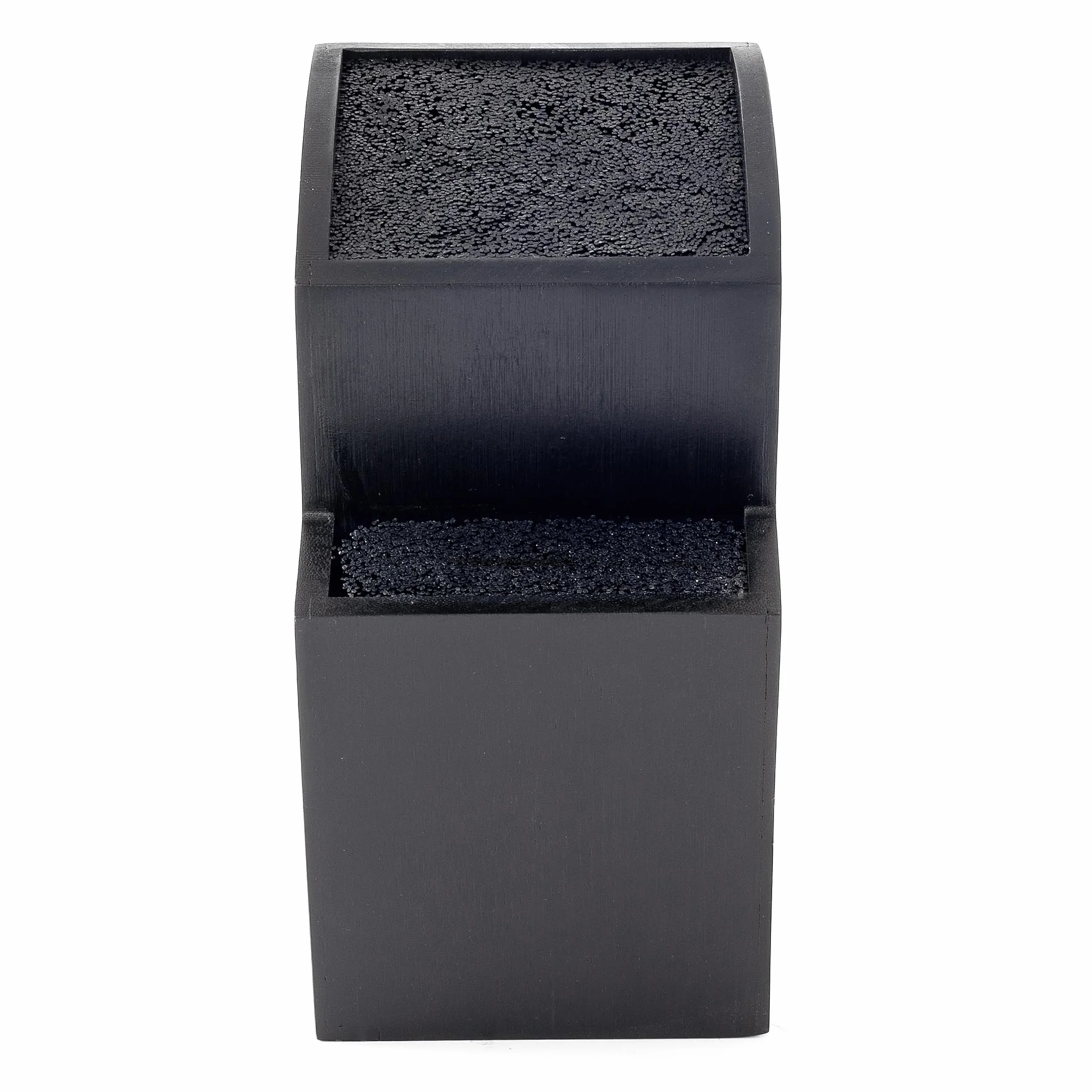 Hanseküche Ceppo portacoltelli - Portacoltelli senza coltelli in legno Tagliere (Bambù Nero, Quadrato Obliquo)