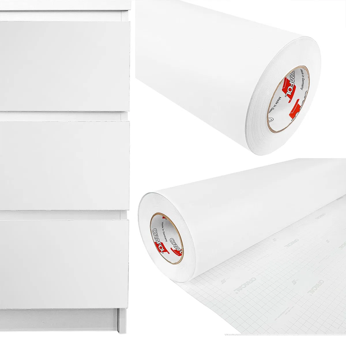 DecoMeister Pellicola Adesiva tinta unita per Mobili 100x250 cm - Carta Adesiva Lavabile per Cucina e Bagno - Facile da Applicare - Ideale per Rinnovare Armadi, Tavoli e Porte - Bianco Opaco