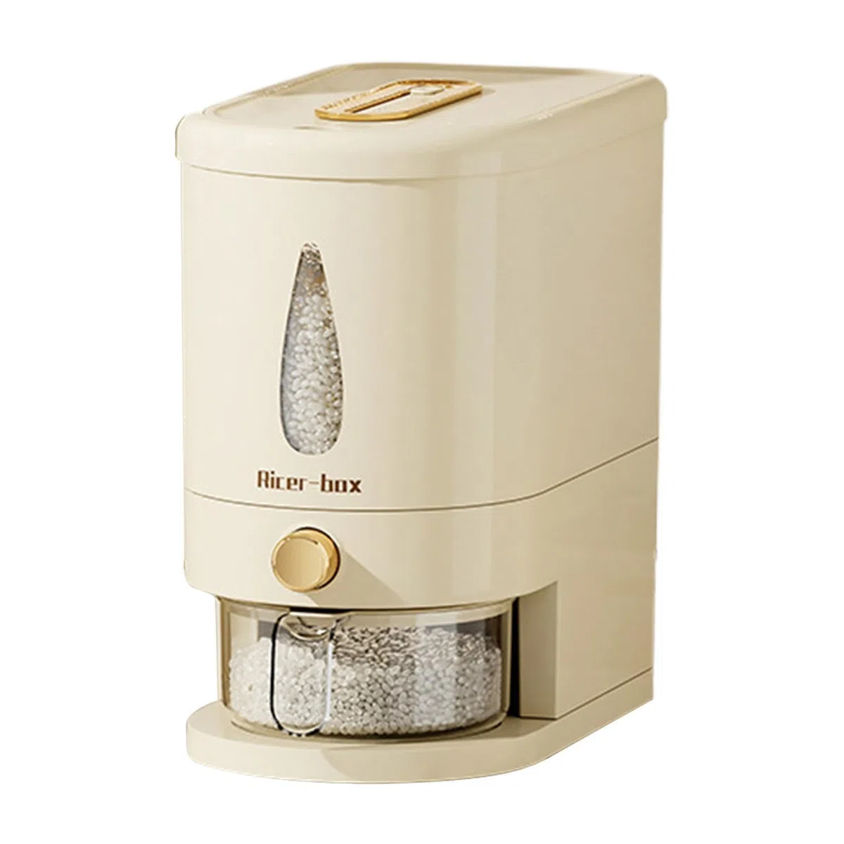 lyanny Contenitore Riso - Dispenser Ermetico Capacità 5 Kg - Con Misurino Incluso Contenitore Per La Conservazione Dei Cereali - Per Casa, Cucina E Piano Di Lavoro Cereali, Avena, Soia, Mais E Cibo